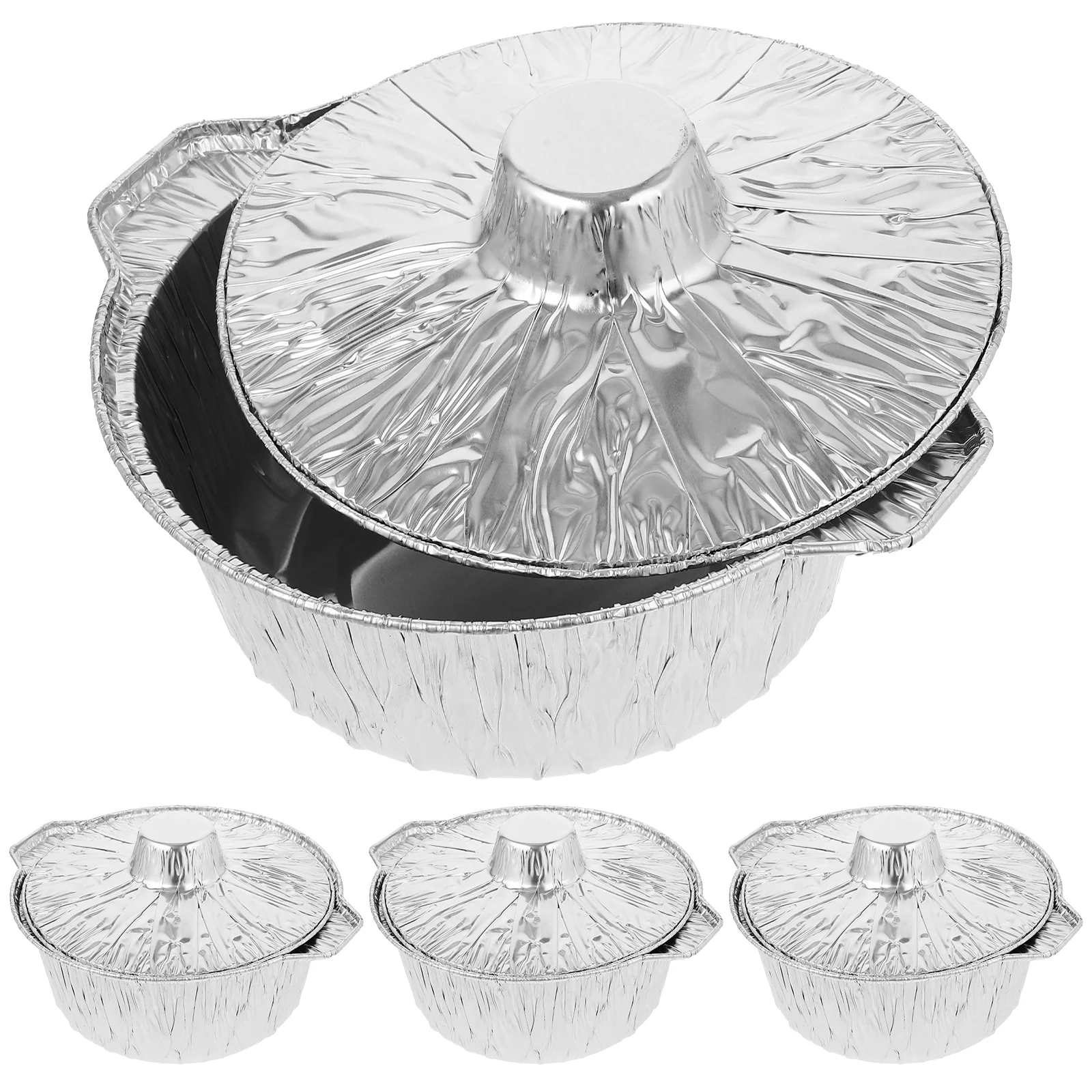 

6 Pcs Tinfoil Cup Barbecue Aluminum Pot Muffin Food Tray Pizza Oven Kitchen Supplies Bbq Accessory