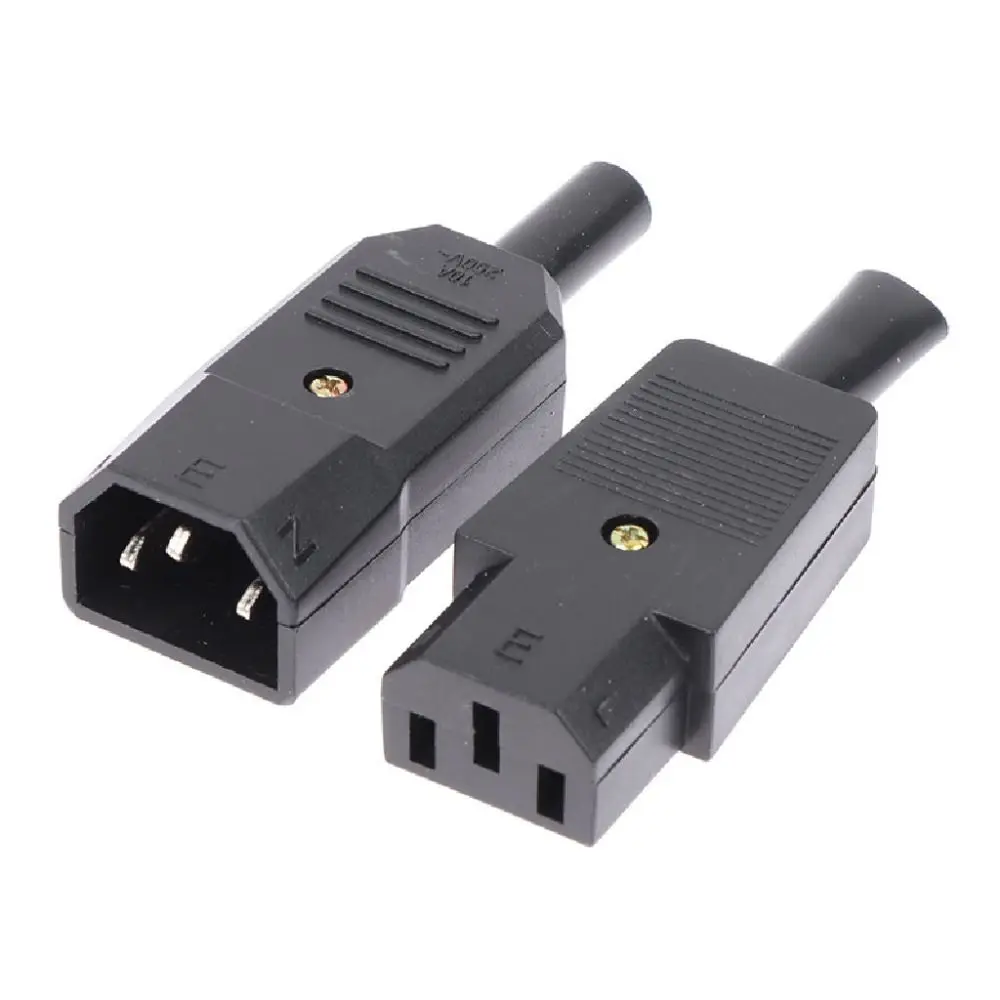 3Pcs Power Connector AC Plug Socket 320 Straight C13 C14 Male Female AC Power Connector 10A 250V. Rewirable