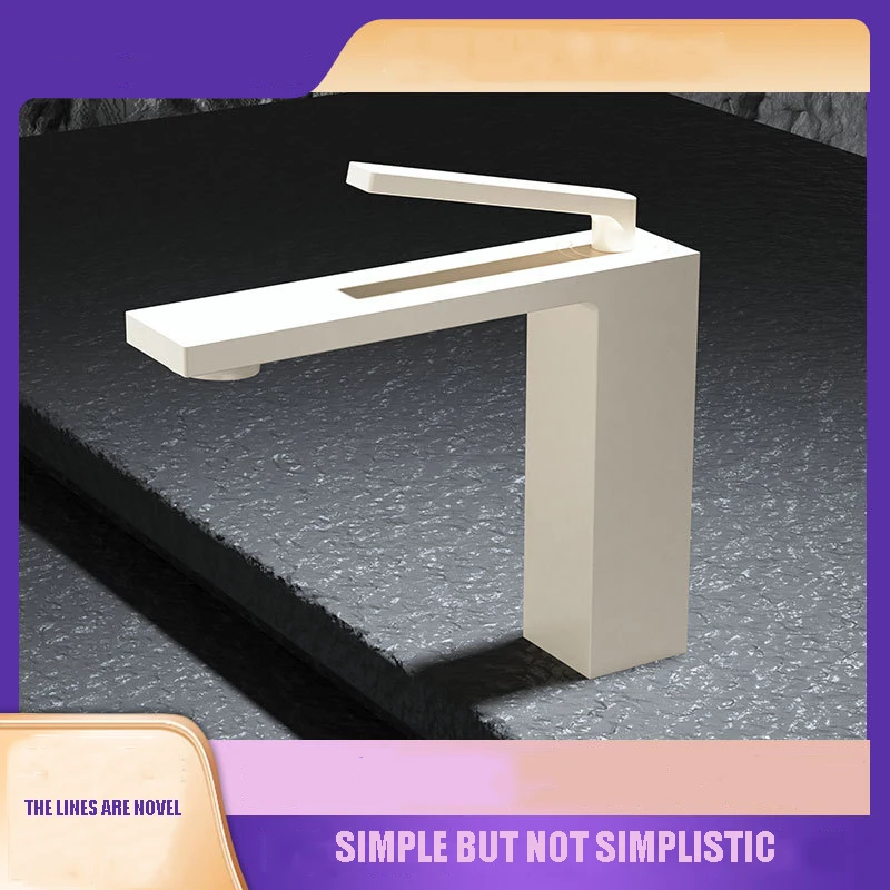 

Fashionable New All-Copper Household Washbasin, Bathroom, Hotel Bathroom, Single-Hole Washbasin, Hot And Cold Water Faucet