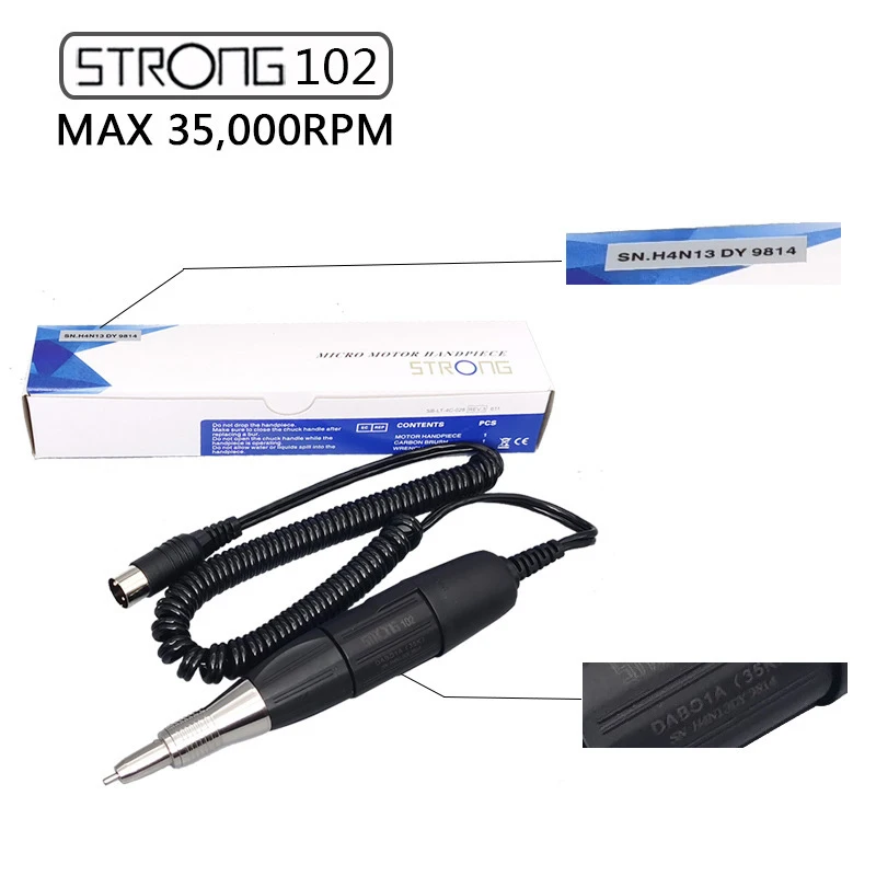 

Strong 90+102 Dental Lab Micromotor 35000RPM Polishing Handpiece
