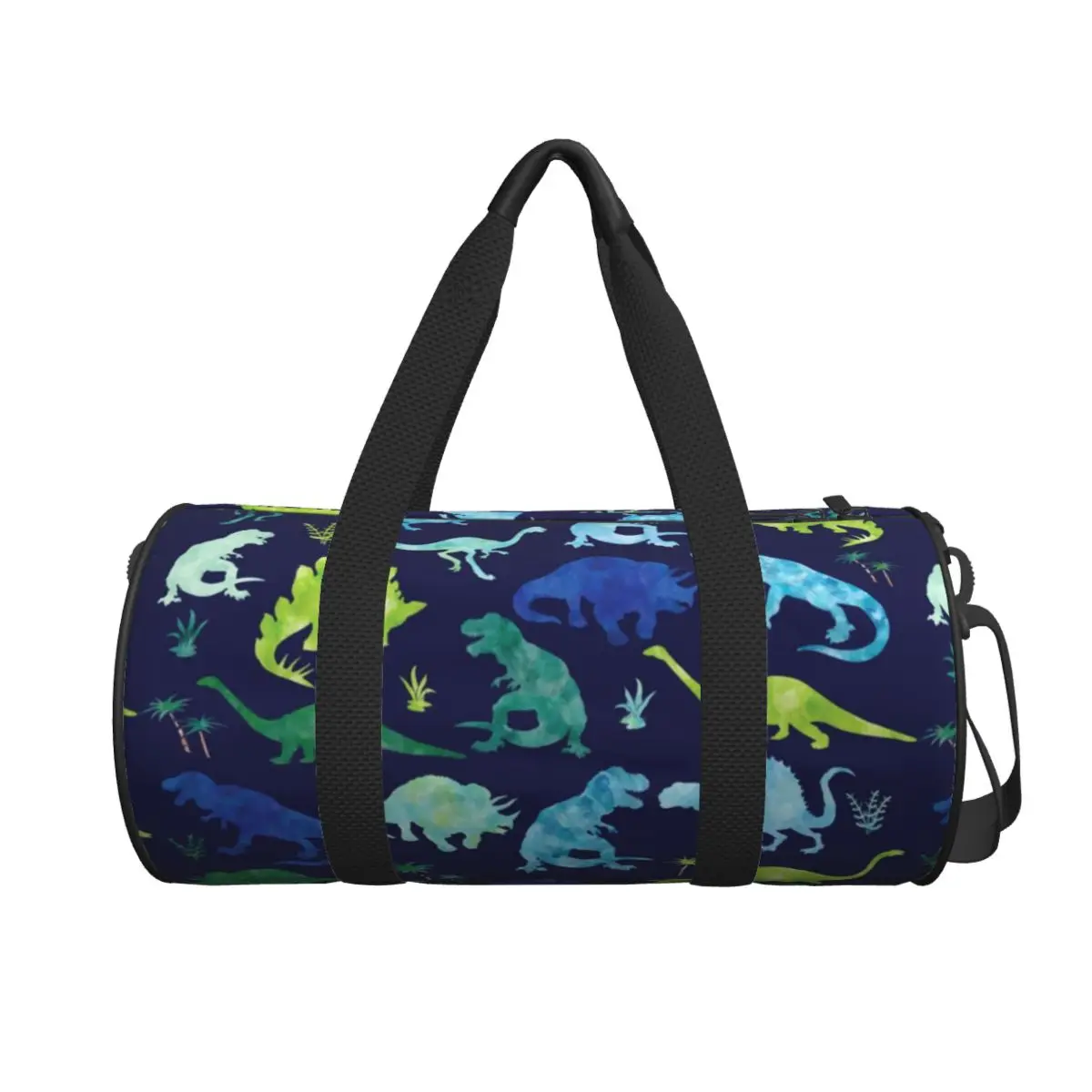 Men's Travel Bag Dino Pattern Gym Bag Large Watercolor Dinosaur Waterproof Printed Handbag Funny Training Sports Bag