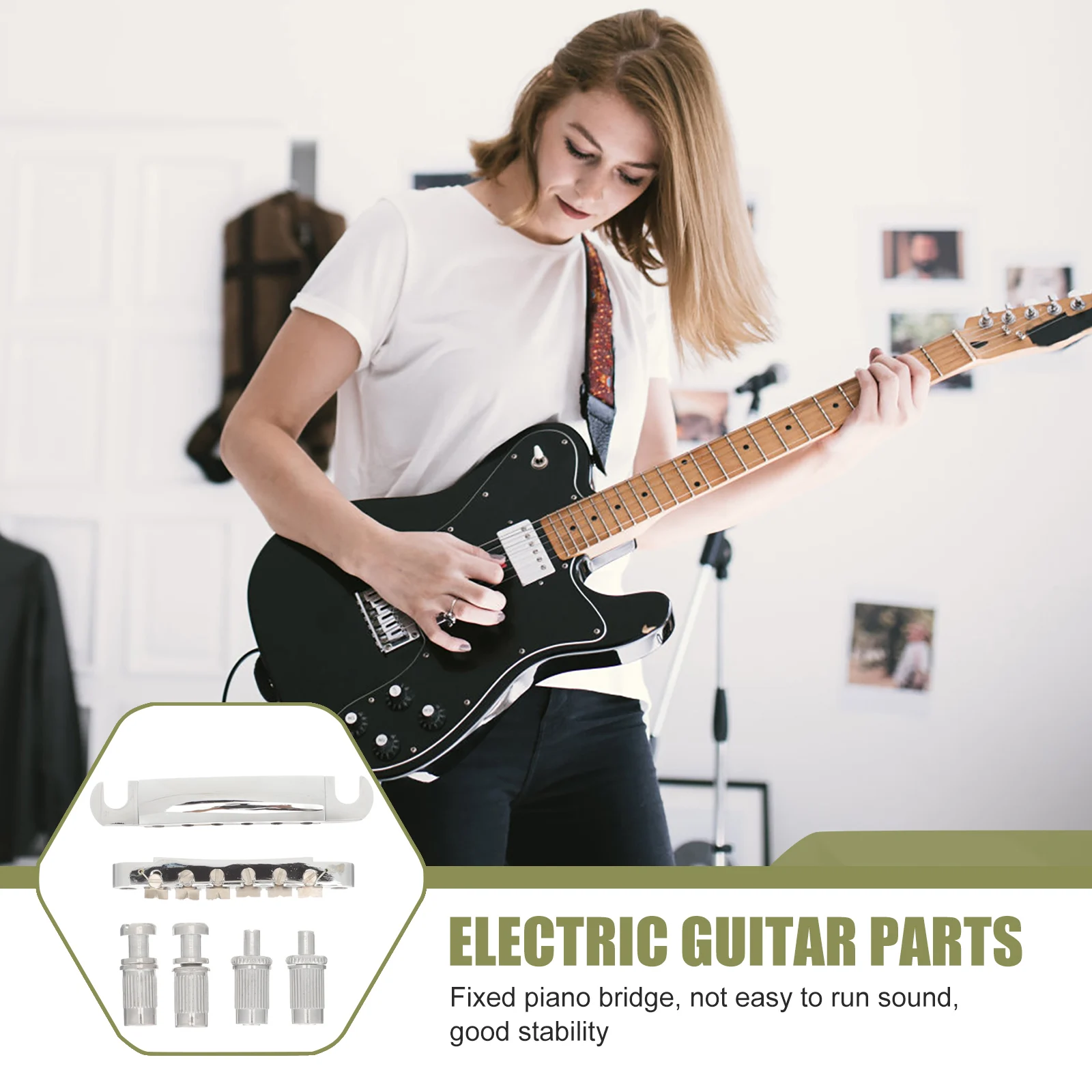 

Electric Guitar Nut Tailpiece Accessory for Bridge Silver Saddle Bridges and Saddles