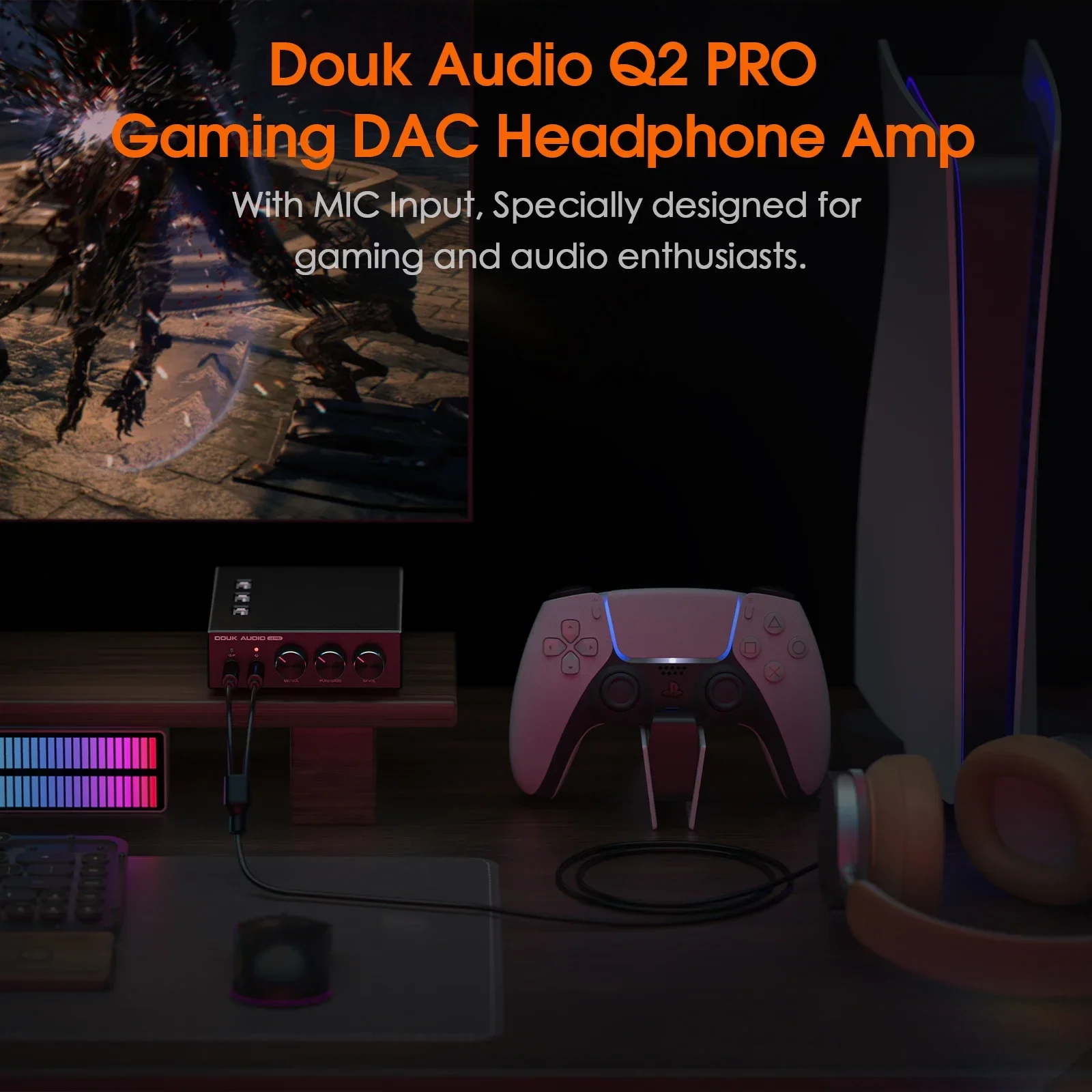 Nobsound Q2 PRO Mini Stereo Gaming DAC MIC Hoofdtelefoonversterker USB/OPT D/A Audio Converter 32Bit/192K