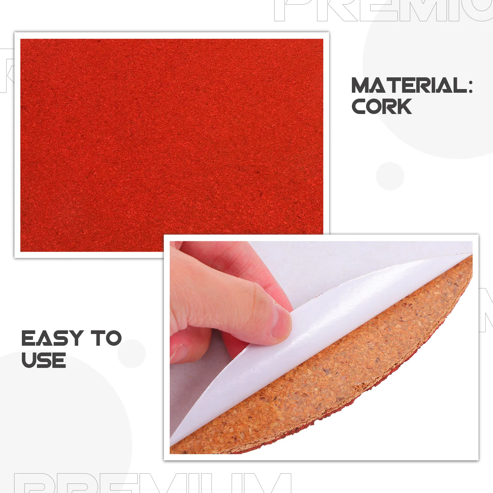 Round Self Adhesive Cork Bulletin Board Unique Design for Office Home School Pin Memo Display Photo Wall Organizer