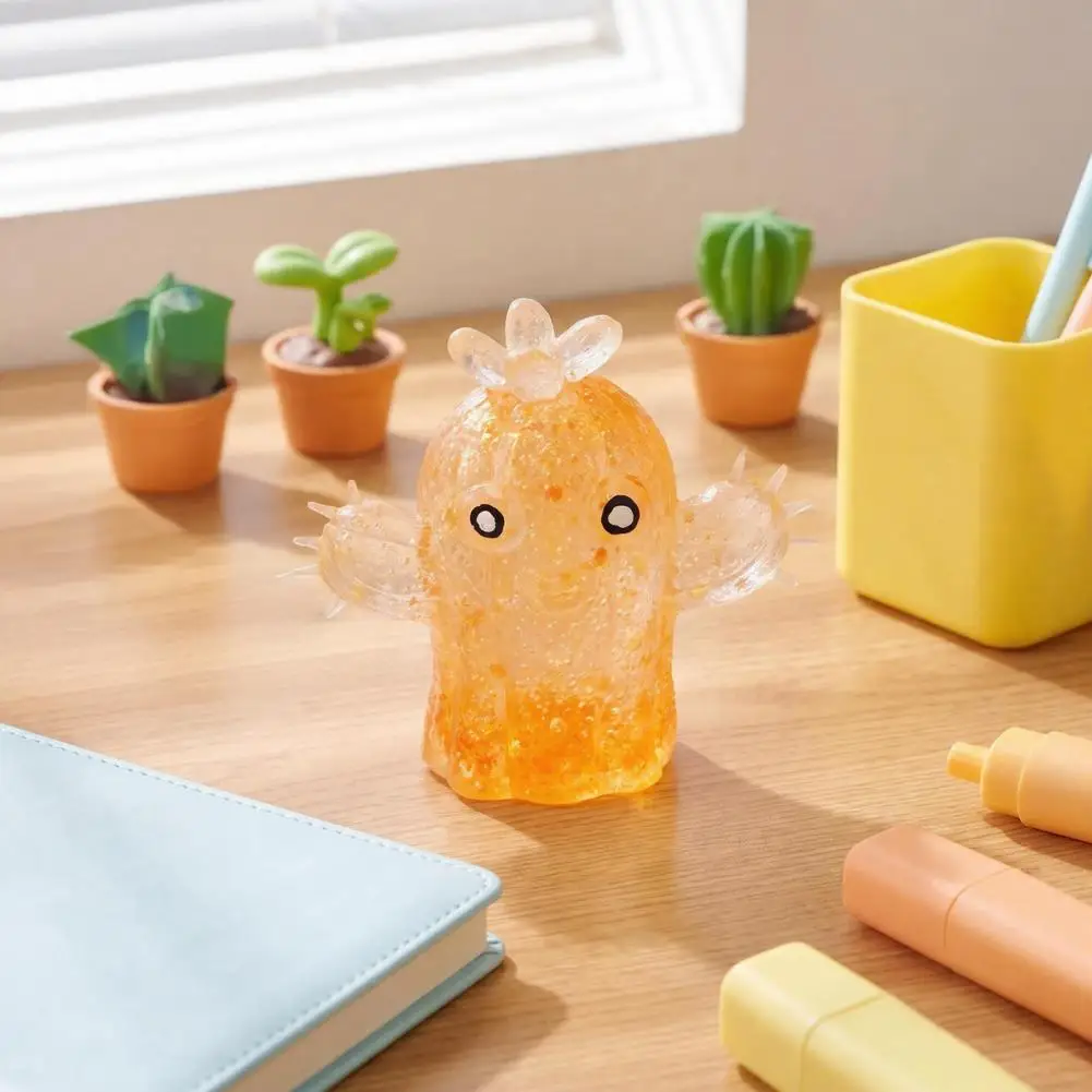 Glitter Cactus Squeeze Toys Glitter Cartoon Cactus Squeeze Toy Stress Relief Fidget Ball Stress Ball for Home Office School