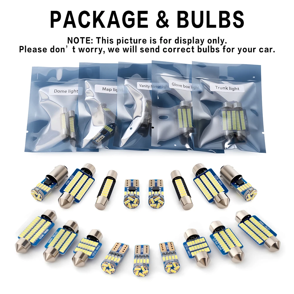 12 Stück für BMW 3er Serie E46 1997-2005 2004 2003 2002 2001 2020 2019 Auto-LED-Innenraumbeleuchtungs-Set Sonnenblende Kofferraumlampe Canbus – Detail 2