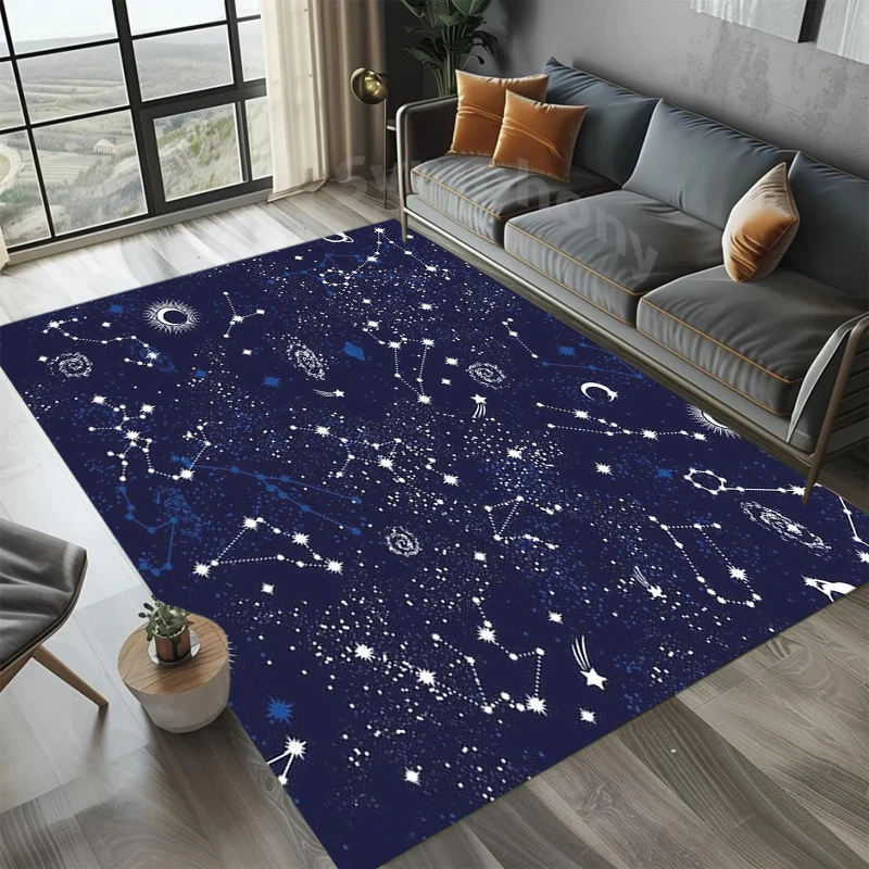 Space Galaxy Nebula Constellation Zodiac Star Area Rug Rugs for Living Room Bedroom