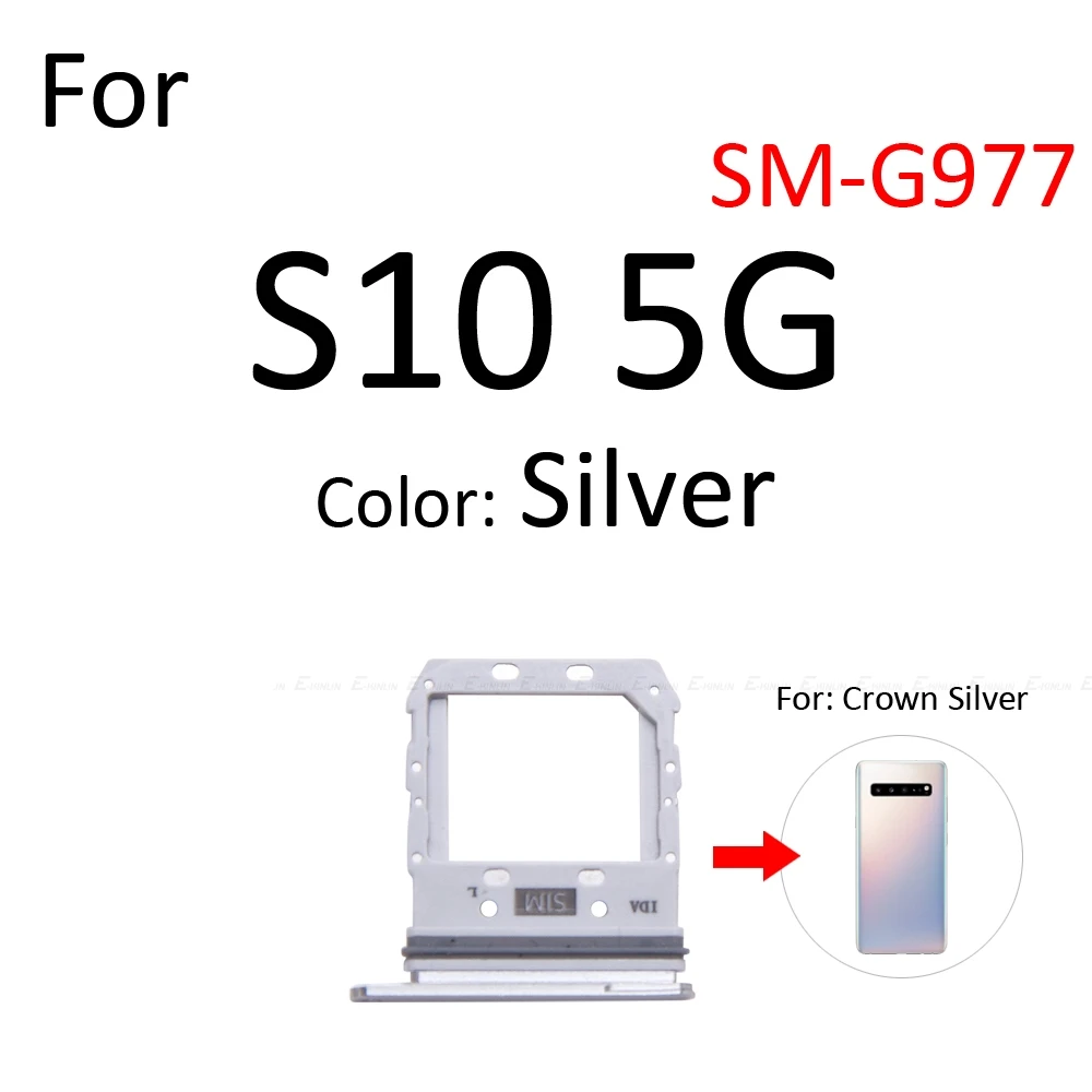 Sim Card Socket Slot Tray Reader Holder Connector Micro SD Adapter Container For Samsung Galaxy S10 5G G973 G977 Parts