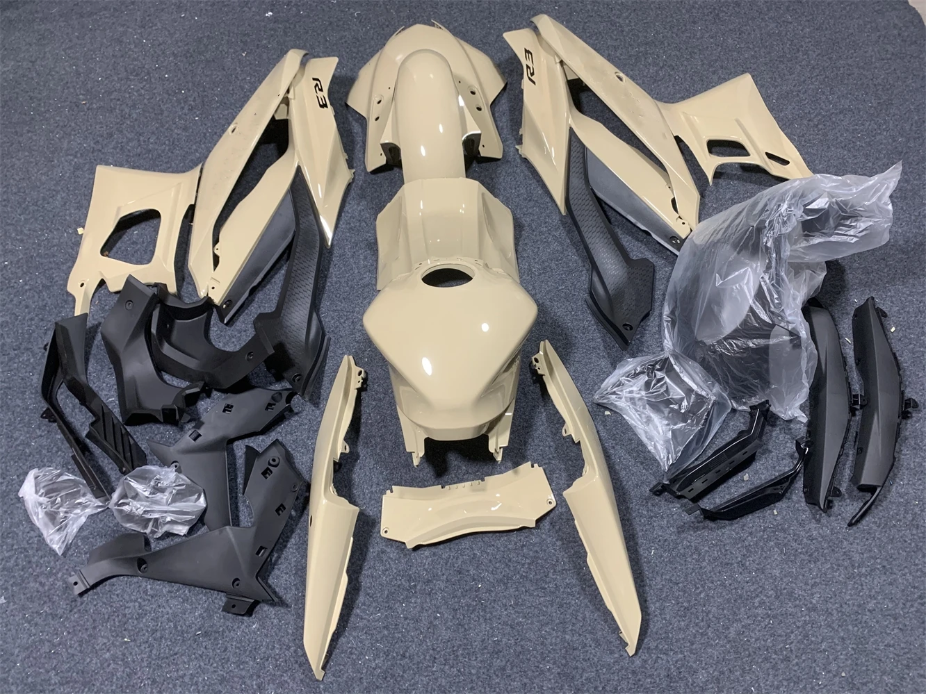 Motorcycle Fairing Kit fits into Yamaha R25 19 2021 22 23 year R3 2019 2020 2021 2022 2023 fairing Khaki motorcycle housings