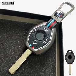 Zinc Alloy + Silicone Car Key Case Cover for BMW 3 5 7 Series X5 E53 X3 F83 E46 E39 E38 E60 E63 E61 E64 330i Z3 Z4 E85 E86 M5
