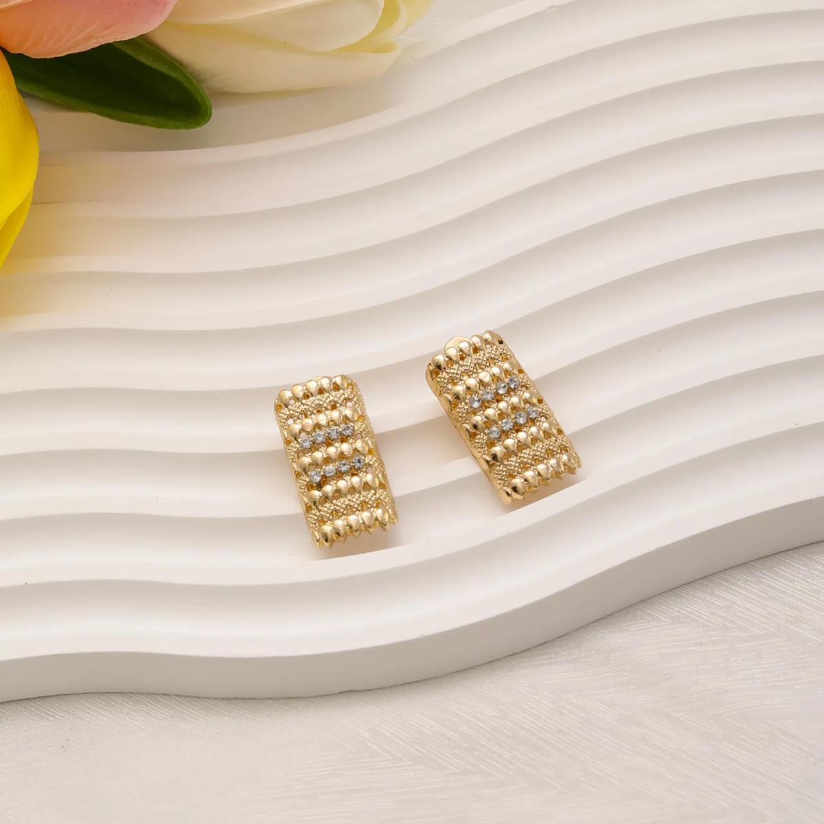 Liffly Fashion مجموعات مجوهرات النيجيرية الهندية للنساء دبي الذهب اللون الزركون قلادة أقراط سوار حفل زفاف الزفاف #3