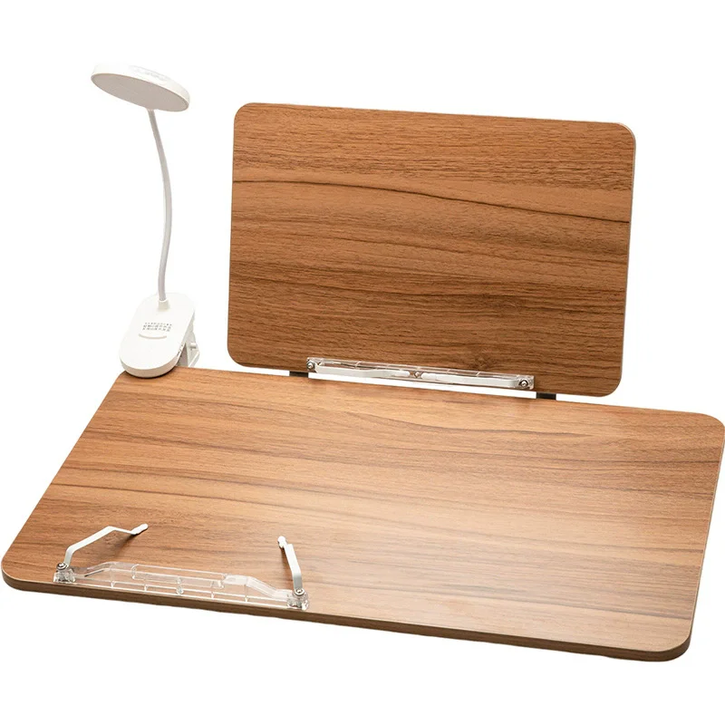 Wooden Double-Layer Reading Rack Desktop Writing Board Learning Drawing Stand Study Table Reading Folding Bookshelf