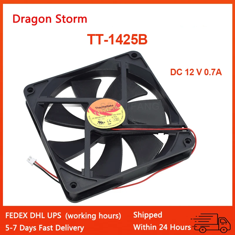 

Good Quality 140*140*25MM 14025 TT-1425B D14H-12 (L - SSS) A1425L12S DC 12 V 0.7A Double Ball Mute Power Cooling Fan