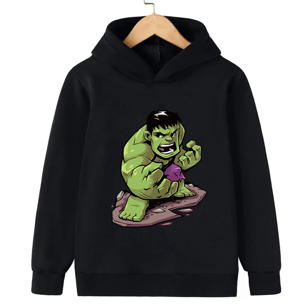 Marvel Avengers Hulk Boy Girl Children Hooded Hoodie Kid Clothes Autumn Superhero Casual Fashion Sport Sweatshirts Pullover