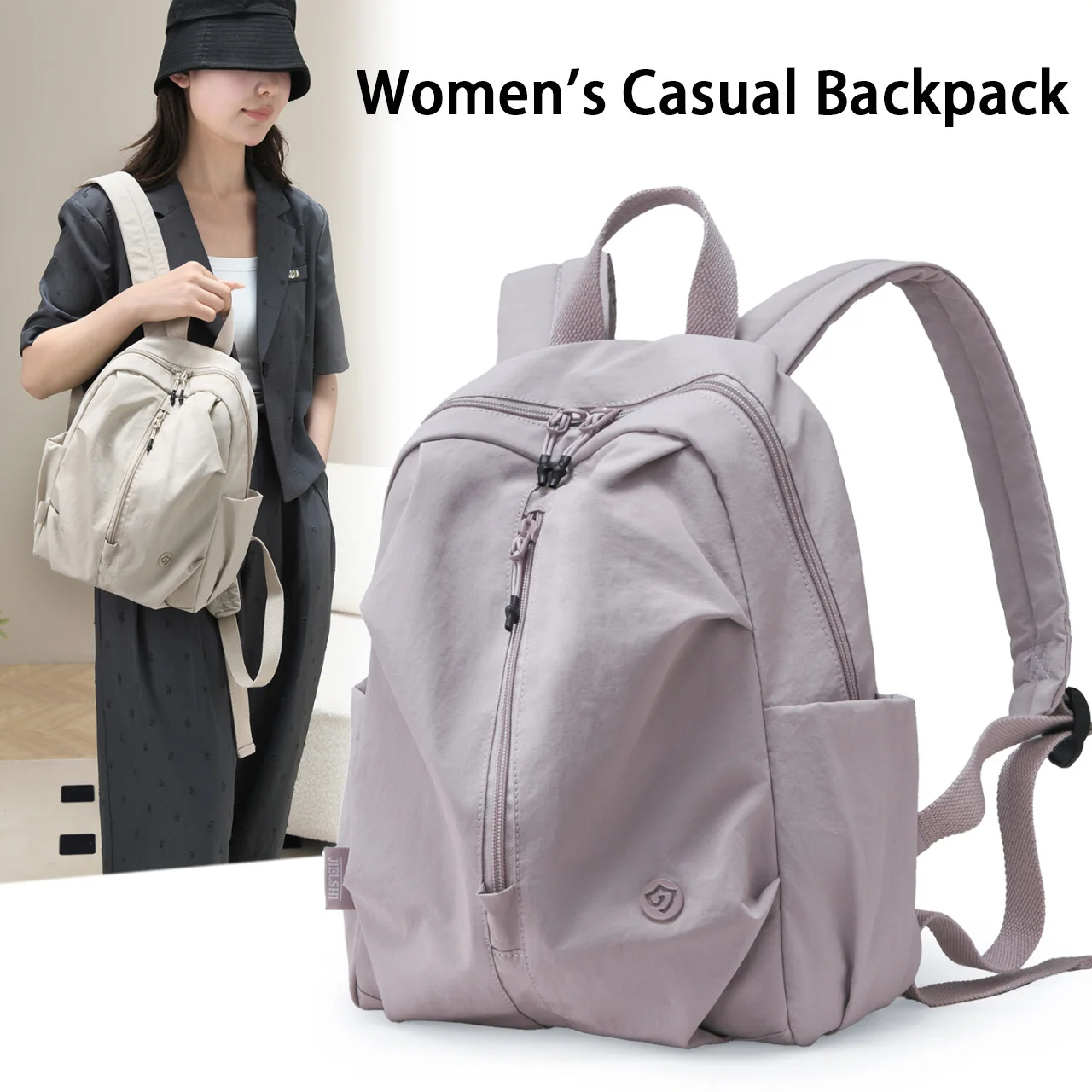 

Модный женский нейлоновый повседневный рюкзак — прочный дорожный рюкзак большой вместимости — простой женский рюкзак для пригородных поездок