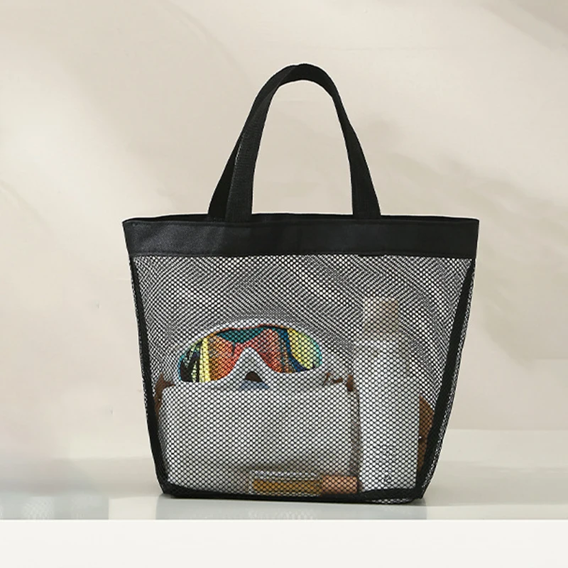 

Mesh washroom storage bag, foldable, breathable, large capacity outdoor single shoulder bag, carrying bag