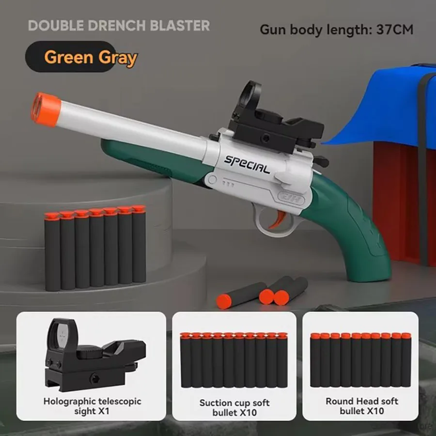 NONE Doppelfassige Spielzeugpistole S686 Gewehr Dual Soft Bullets Airsoft Launcher Outdoor-Sportspiel Pistola Shot Gun Waffe für Kinder Geschenk 3