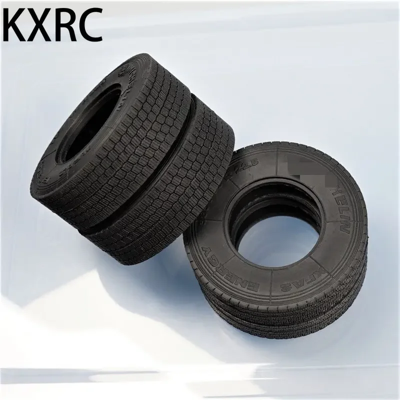 2Pcs High Quality Rubber Striped Road Tires 22/28mm for 1/14 Tamiya RC Truck Trailer Scania 770S R620 Actros Volvo MAN LESU Part