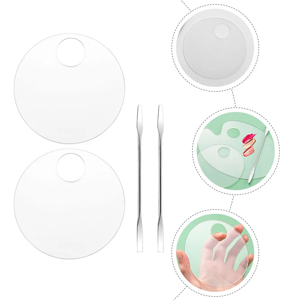 

2 set Acrylic Paint Palettes 2 Sets Color Mixing Tray For Art Painting Diy Watercolor Pigment Tools Manicure Nail Art Cosmetics