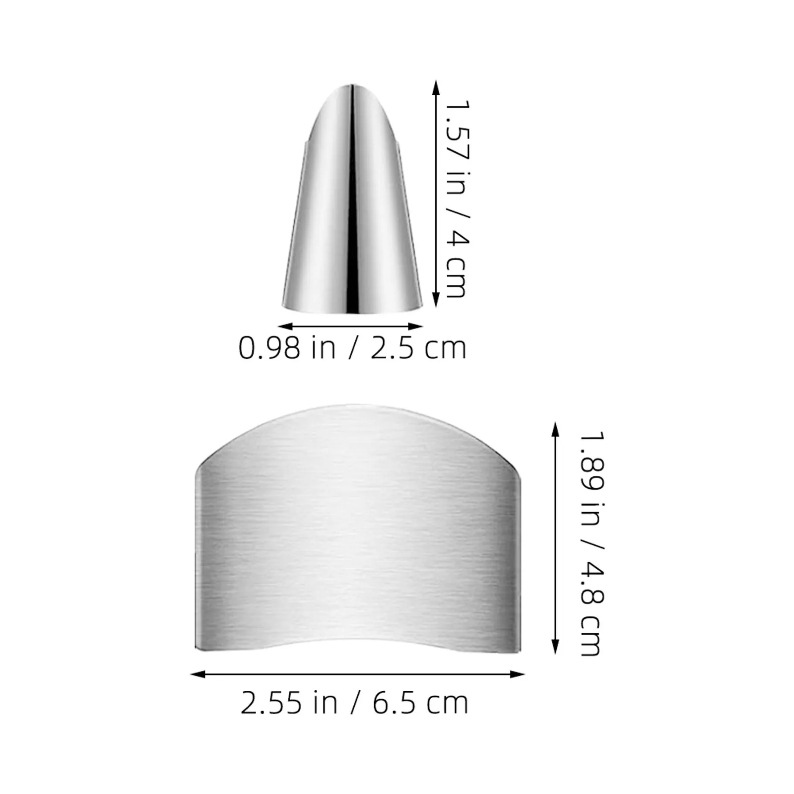 5Sets Finger Guard Kitchen Stainless Steel Food Cutting Protector Thumb Guard Anti-Cut Safe for Slicing Meat Vegetable Fruit