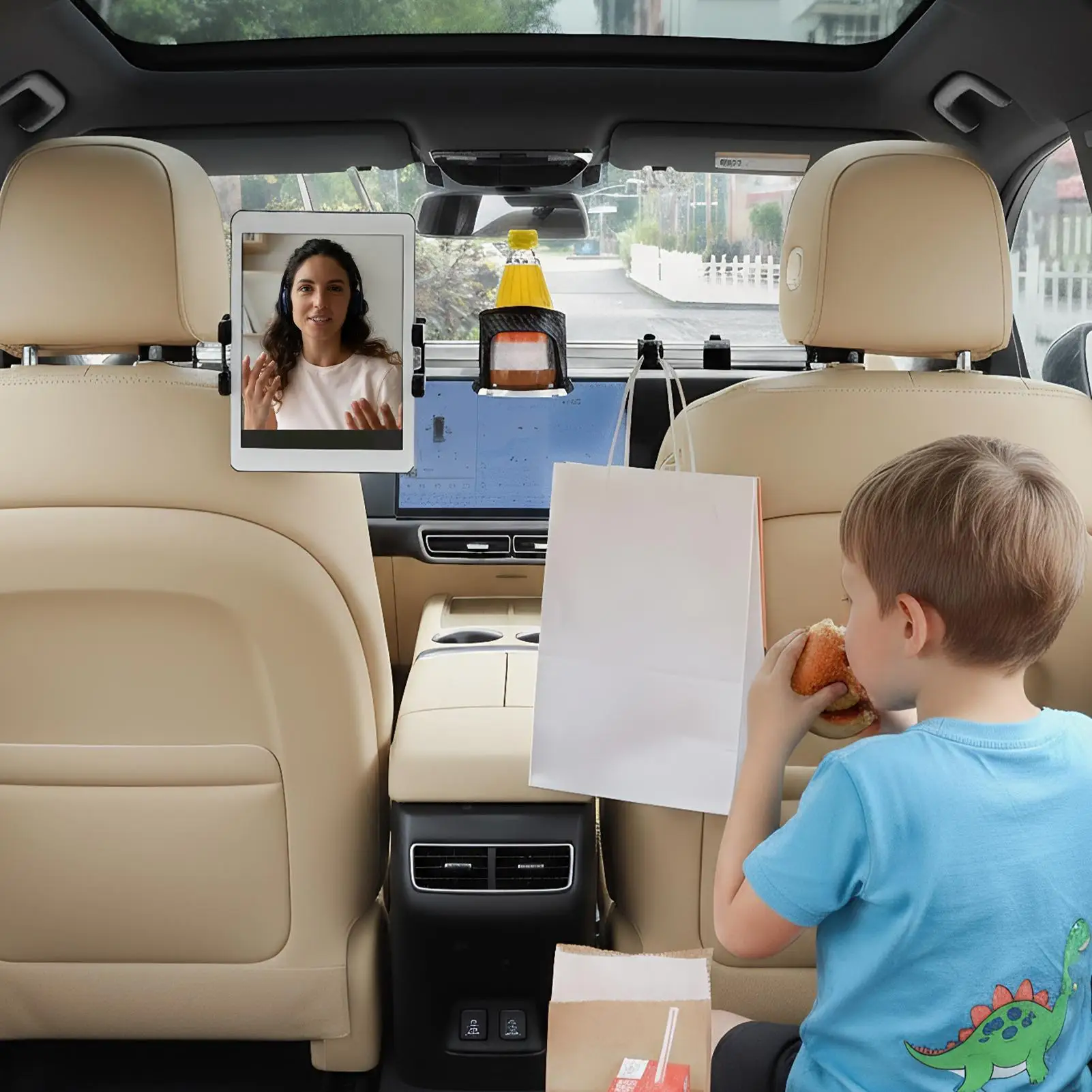 Tablet carro montar copo suporte de armazenamento encosto de cabeça tablet suporte do telefone do carro para caminhão suv rv sedan interior viagem est