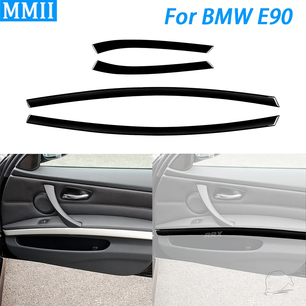 

For BMW 3 Series E90 2006-2008 Piano Black Door Inner Handle Panel Decorative Strips Car Interior Decoration Accessories Sticker