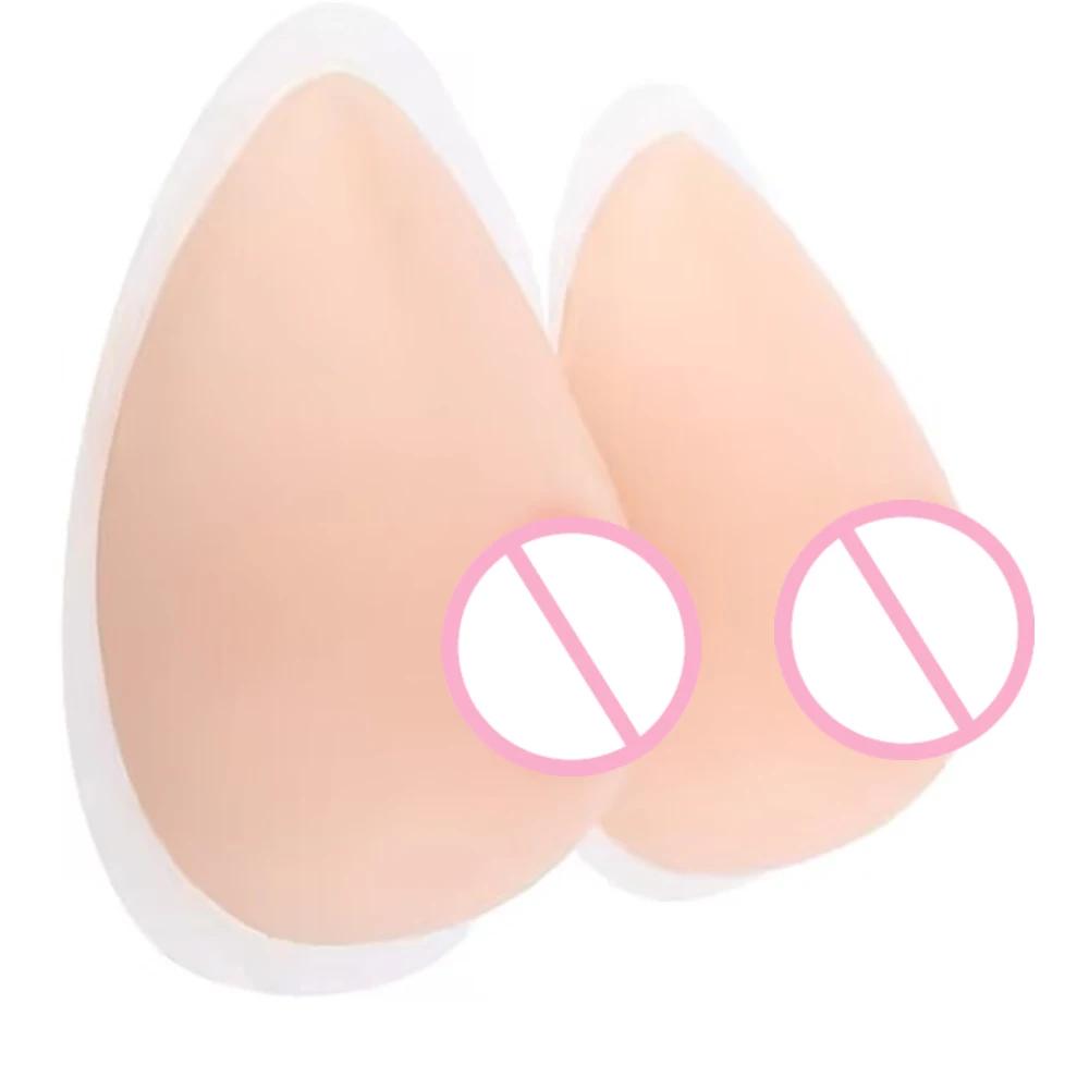 IVITA 1 Pair Realistic Self-adhesive Silicone Fake Breasts Form Fake Boobs for Crossdresser Prosthesis Transgender Cosplay