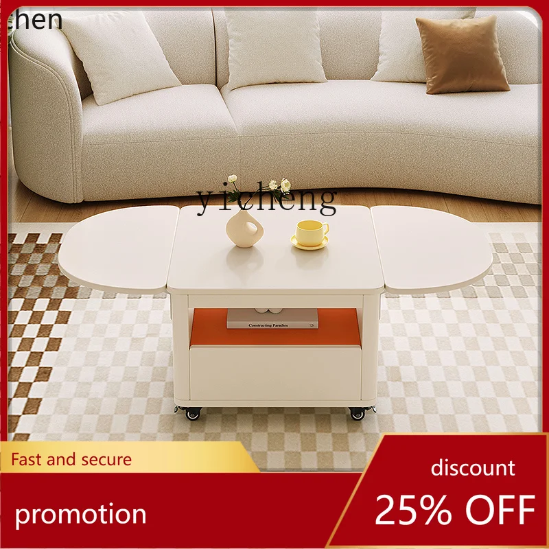 ZML multi-functional coffee table  integrated living room side few household small apartment movable folding retractable  table