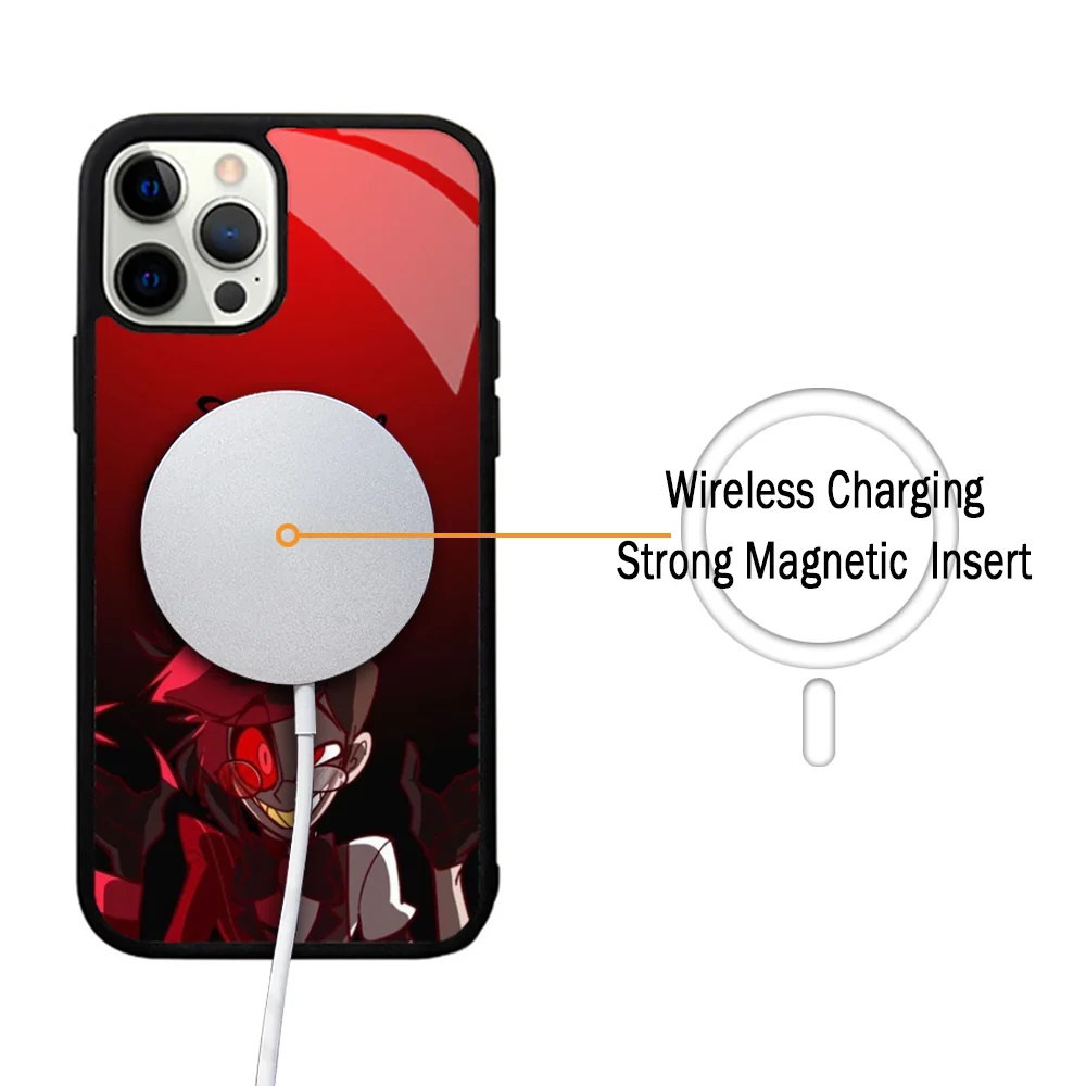 H-Hotels AlastorS Phone Case For IPhone 11 12 13 14 15 Plus Pro Max Mirror Acrylic Cover For Magsafe Wireless Charging