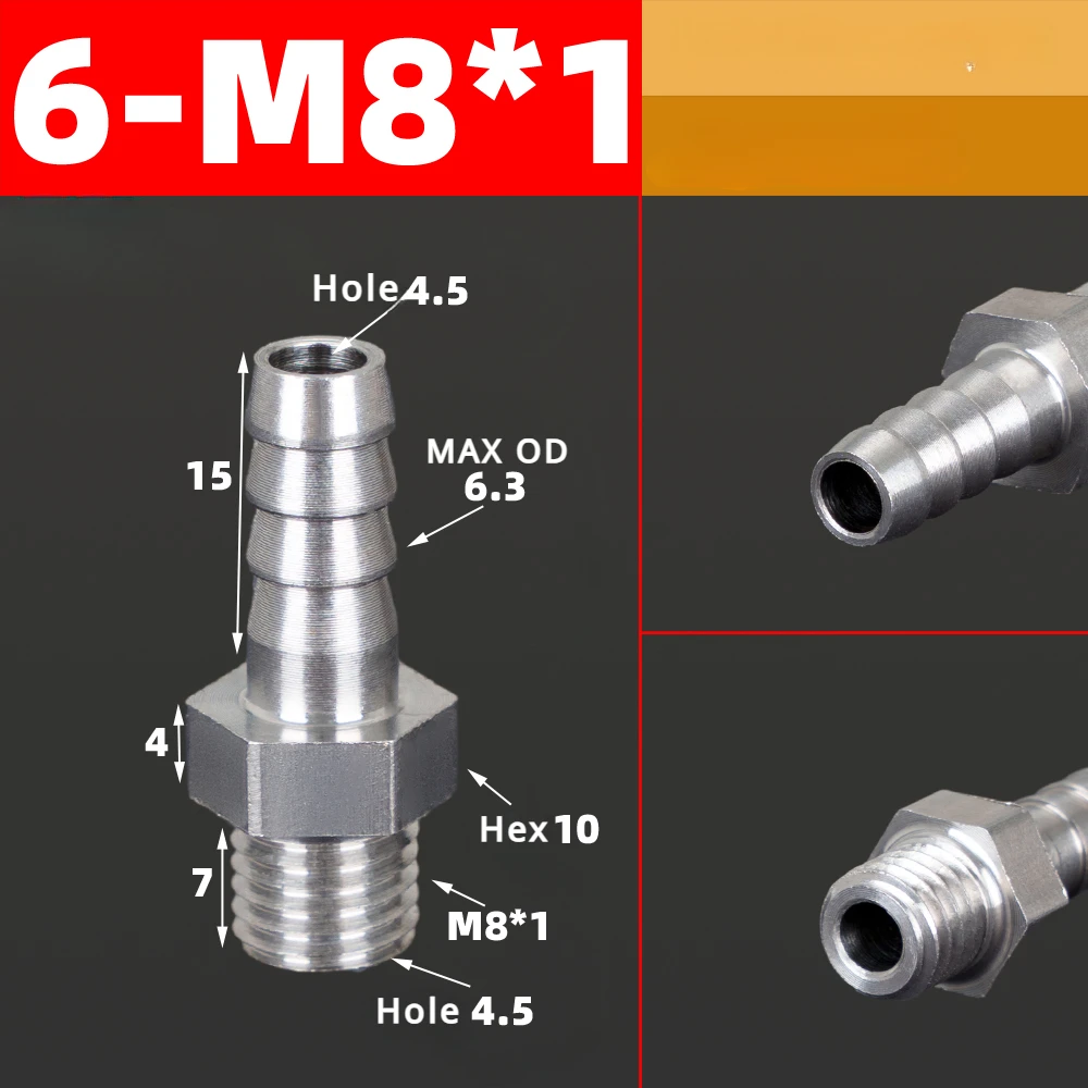 Edelstahl Schlauchverbinder M12/M14/M16 Auf 6–12  Produktbild-Vorschau 5