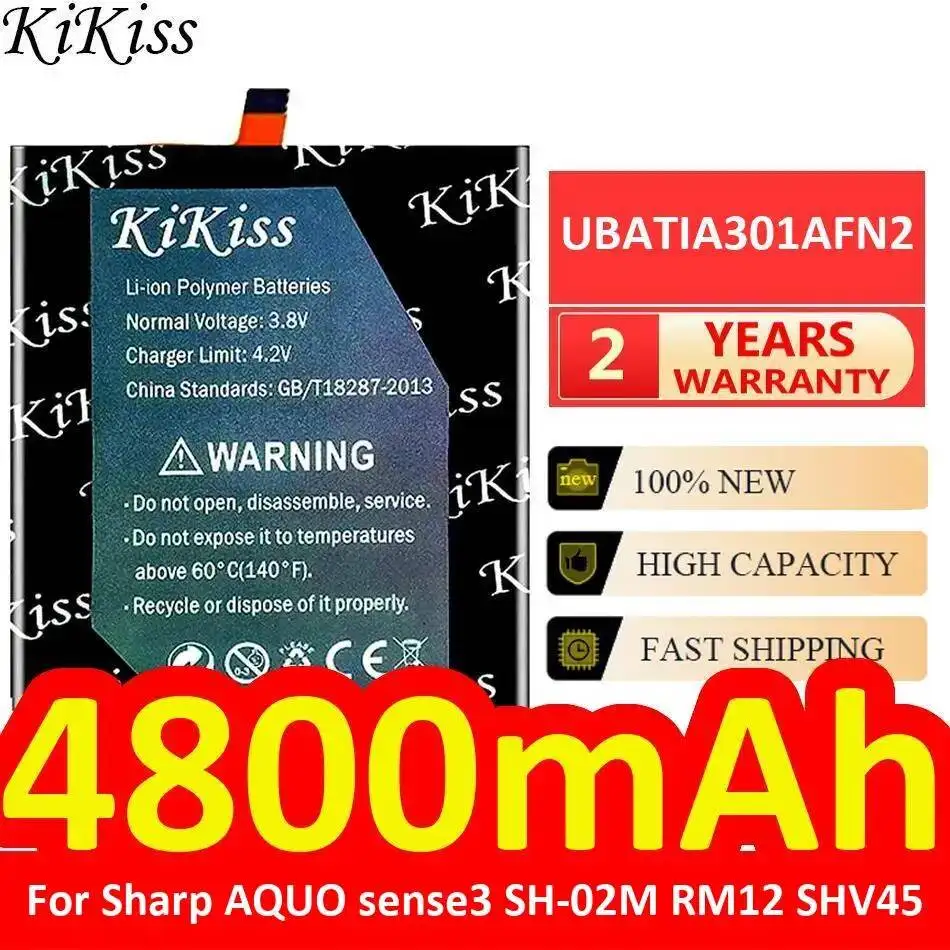 4800mAh UBATIA301AFN2 High Capacity Mobile Phone Battery Safe For Sharp Aquo Sense 3 SH-02M RM12 SHV45