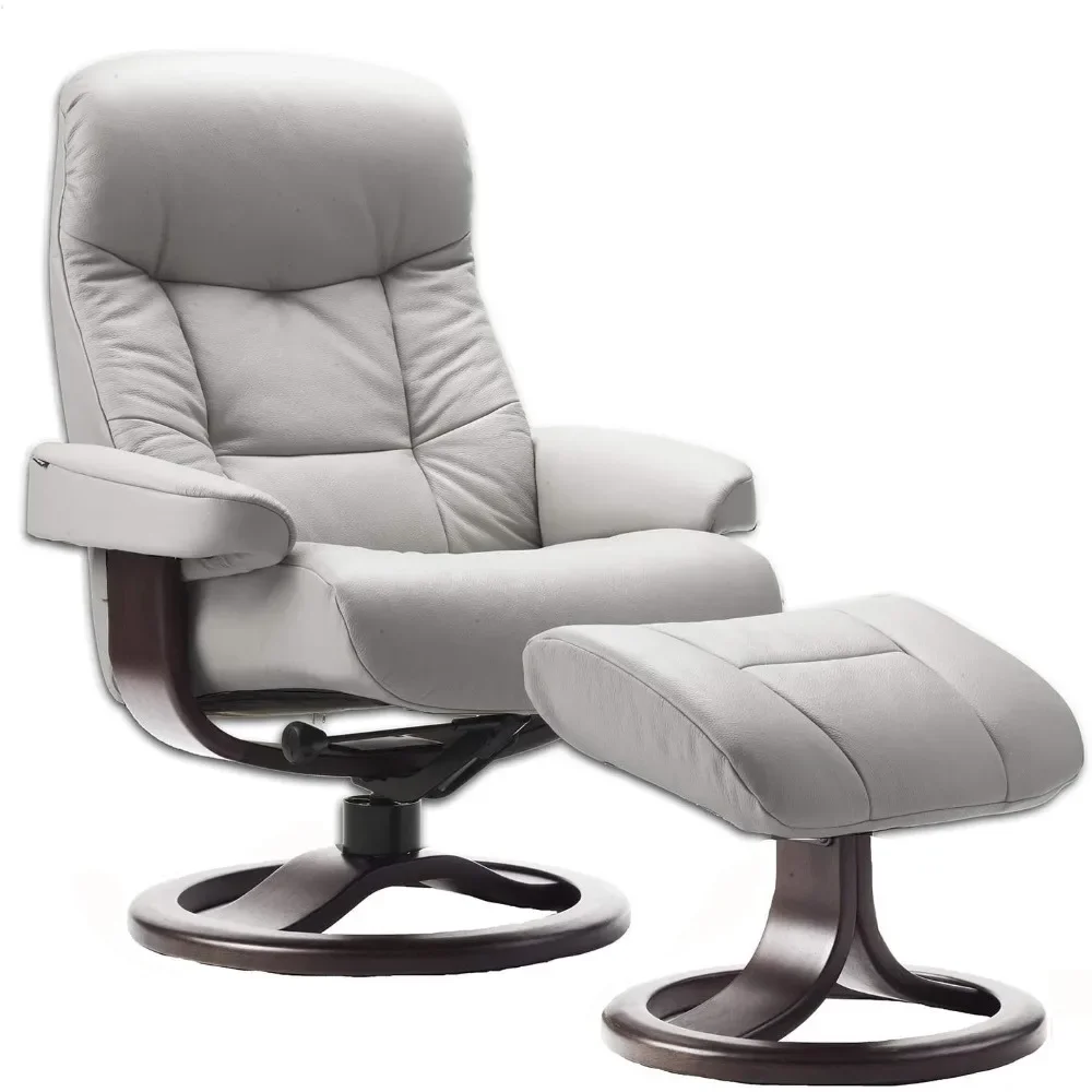 Deck chair Small Leather Ergonomic Swivel Recliner Chair Suitable for offices, bedrooms, living rooms