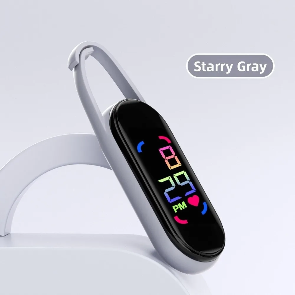 LED Pocket Watch Keychain Digital Display Big Numbers Electronic Hanging Watch Multipurpose Waterproof Digital Watch Kid Adult
