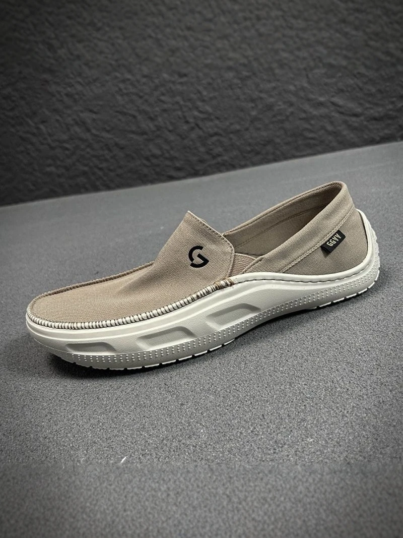 

Men's Canvas Slip-On Shoes Breathable Comfortable Lightweight Summer New Style Casual Commute Shoes Soft Bottom Loafers