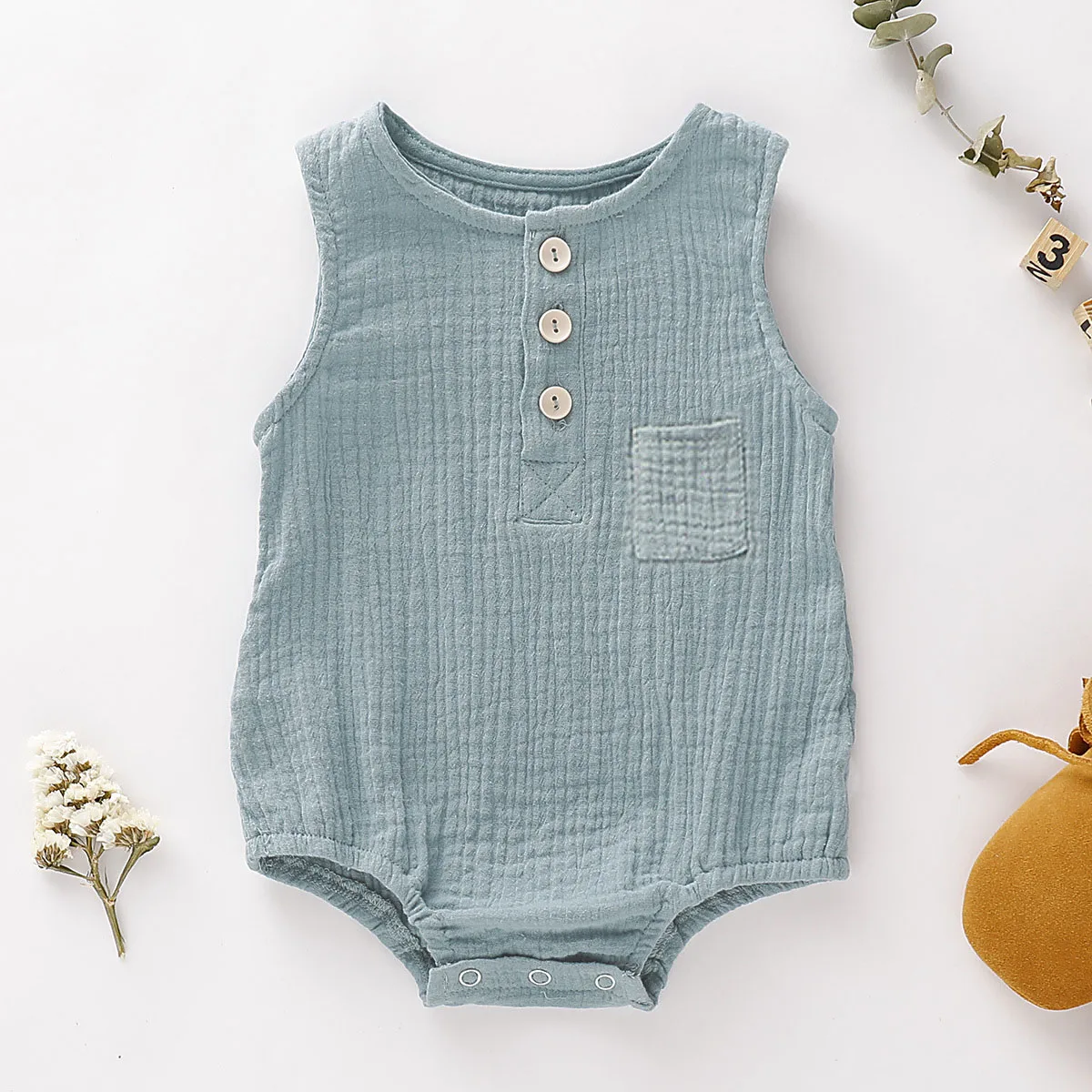 Summer Baby Rompers 2022 Boys Girls Bodysuit Muslin Sleeveless Newborn Clothes Fashion Baby Clothing Toddler Outfits