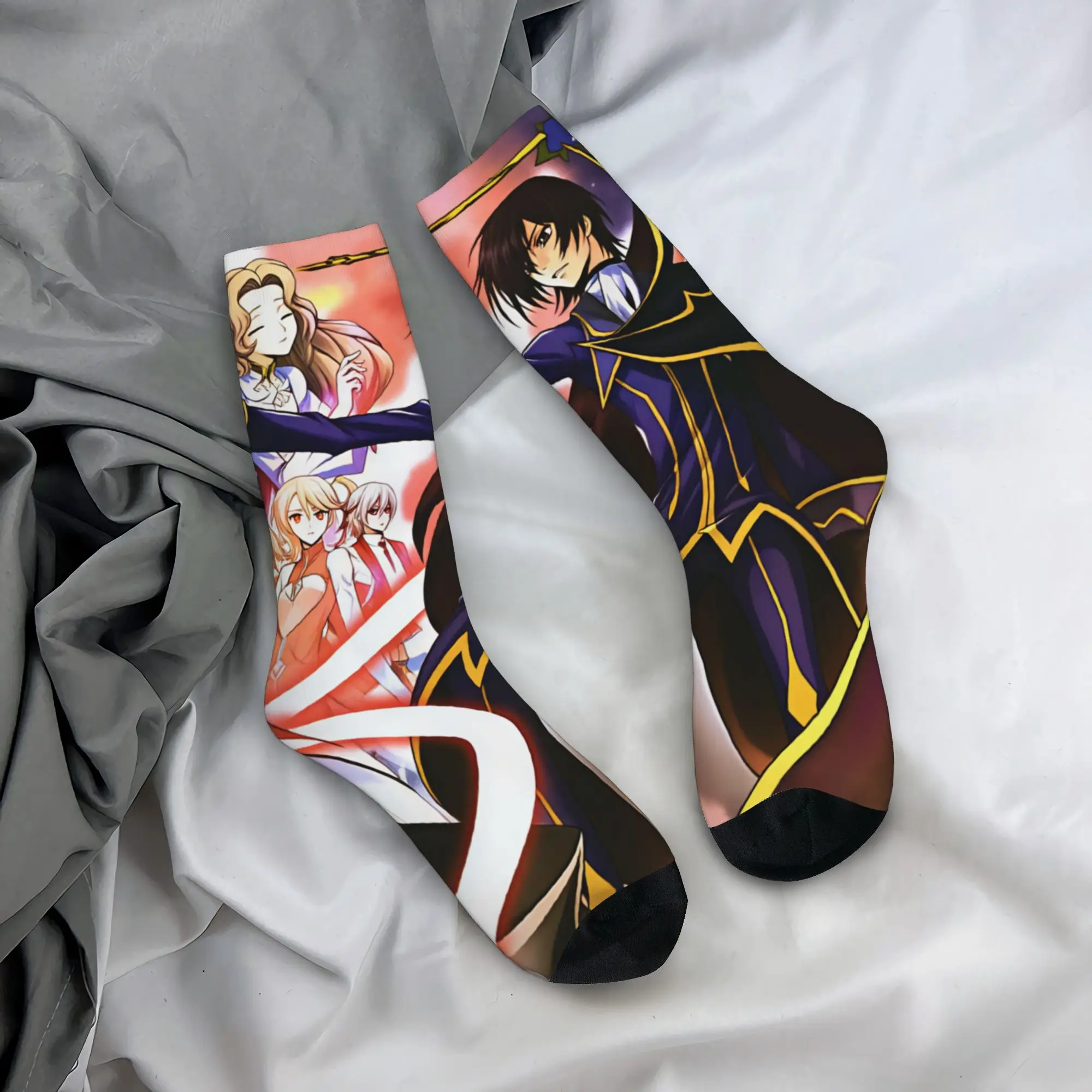 Code Geass Lelouch of the Rebellion Men's Crew Socks Unisex Cool 3D Printed Anime Dress Socks