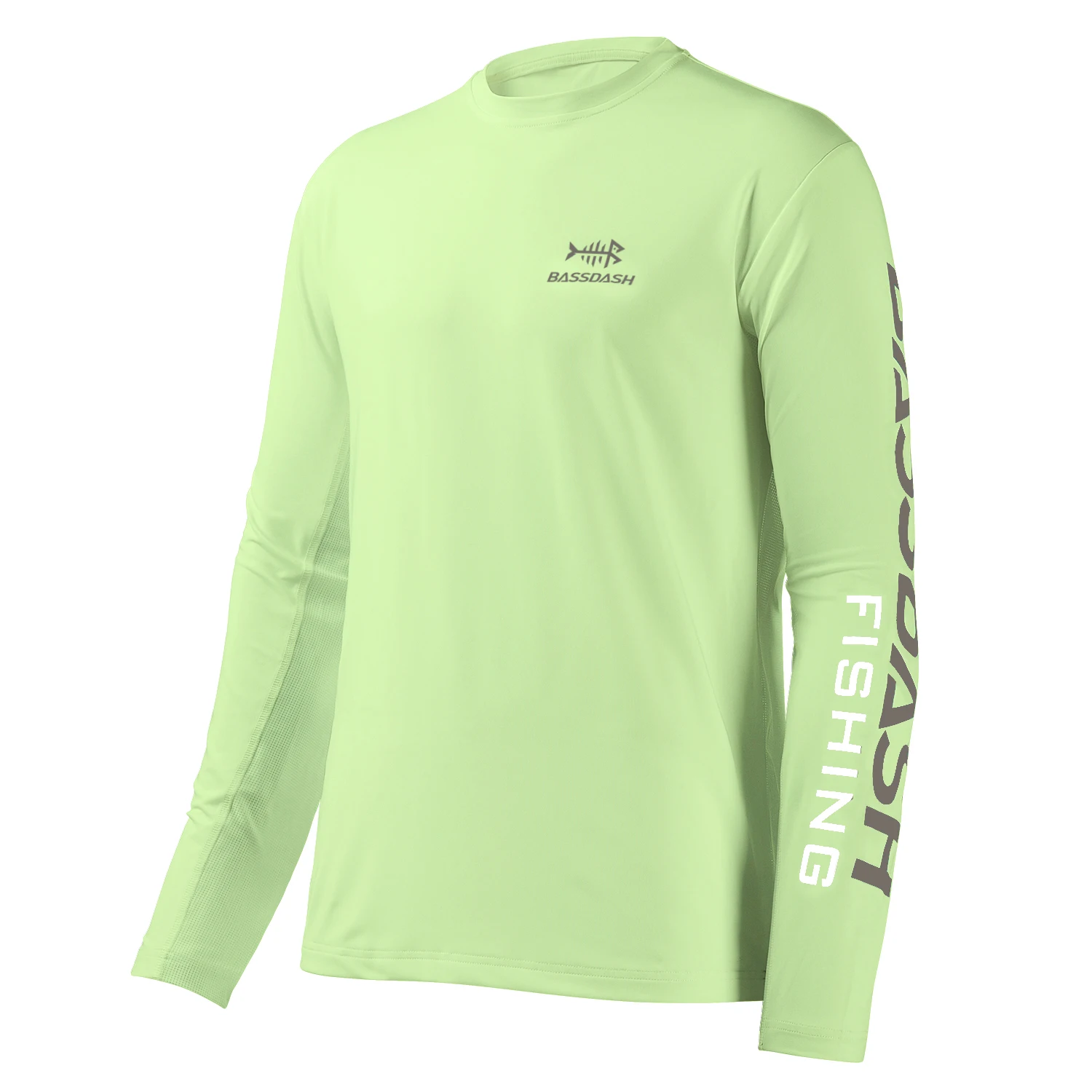 Bassdass Fly Fishing Shirt manica lunga uomo protezione solare UV estate traspirante Top per caccia campeggio ciclismo