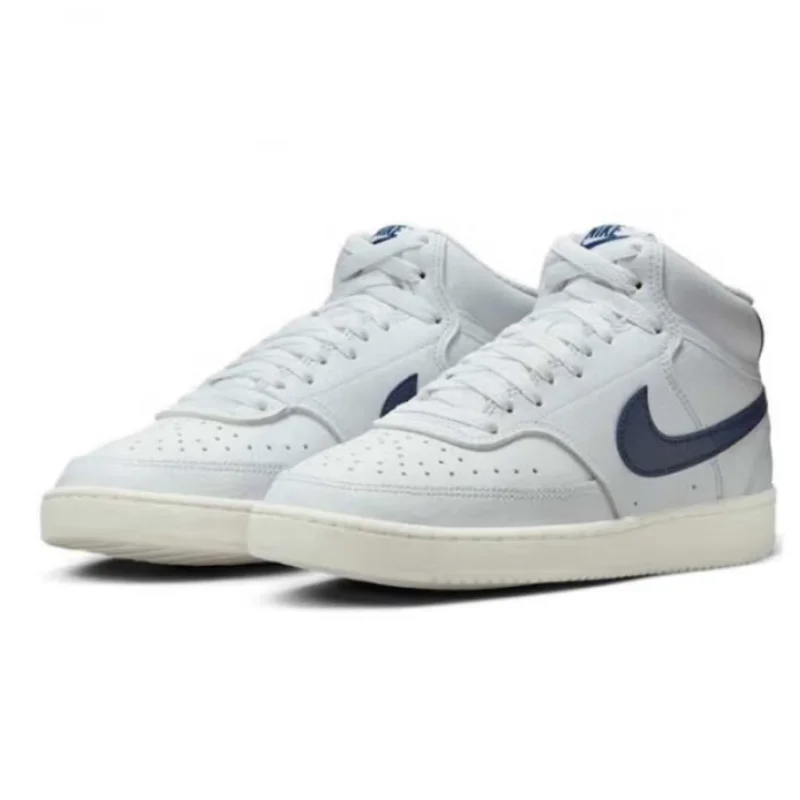 

Nike's New Classic Lightweight and Durable Basketball-Style Women's Skate Shoes Court Vision, Durable and Comfortable for Daily Commuting, Retro Mid-Top Sneakers, White and Blue Fresh Design, Trendy and Versatile Casual Sports Shoes, Versatile Recommendat