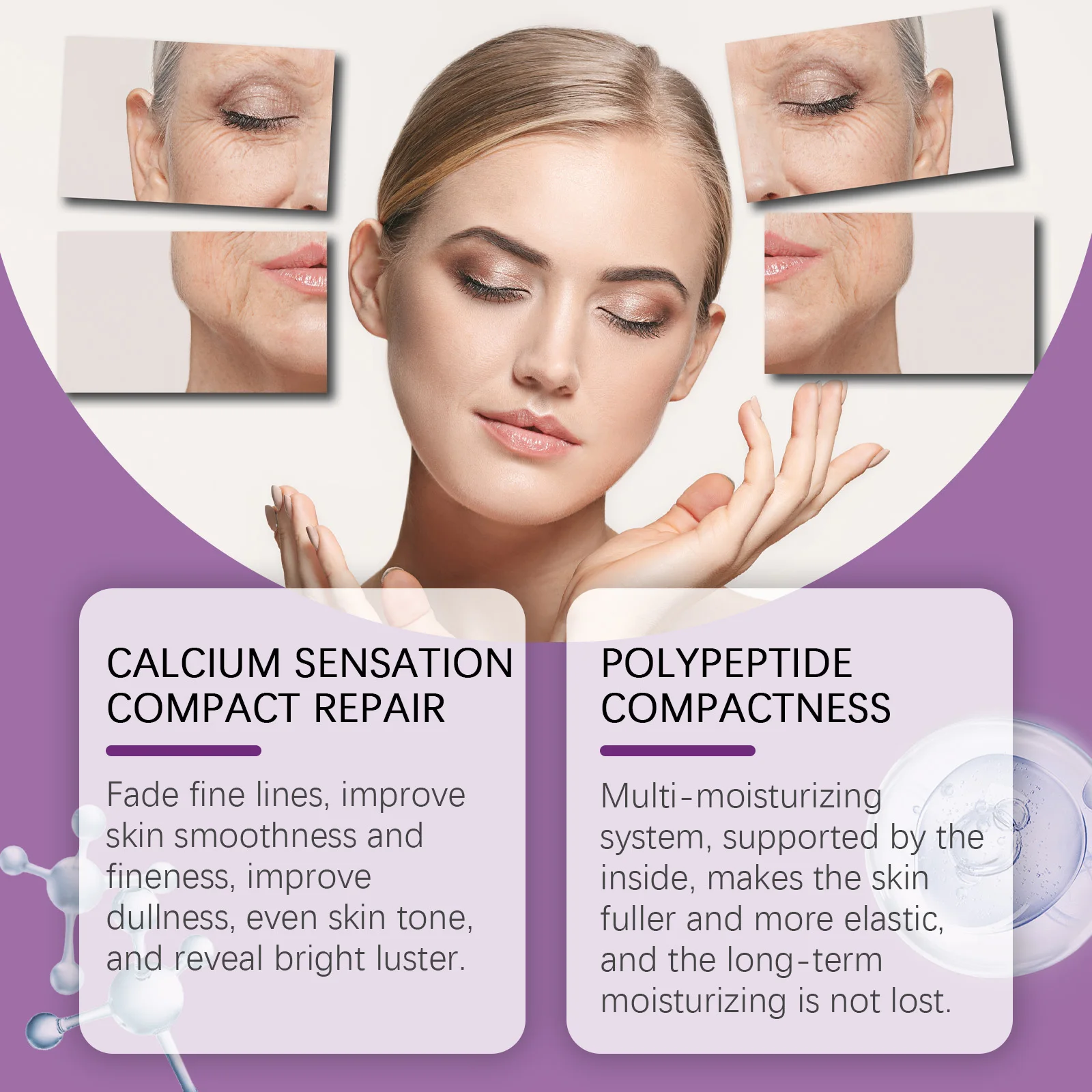 Repair Barrier Firming Serum 80ml Calcium Complex Peptides Collagen Lifting Anti-Aging Smooth Fine Lines Nourish Tighten Essence