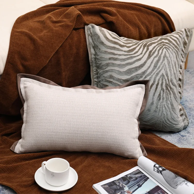Nordic Zebra Print Cushion Cover 45x45cm, Sofa Pillowcase for Home Hotel Living Room Decor