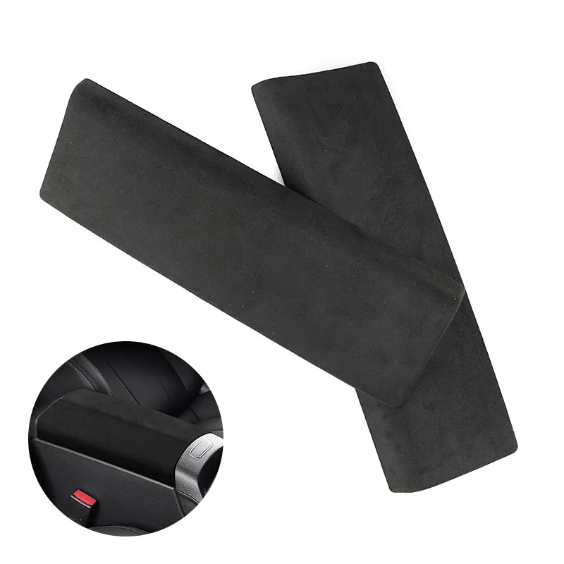 

Car ABS + Suede Leather Center Console Lid Armrest Box Sticker Cover Accessories For Mercedes-Benz A B Class GLA GLB 2020 2021