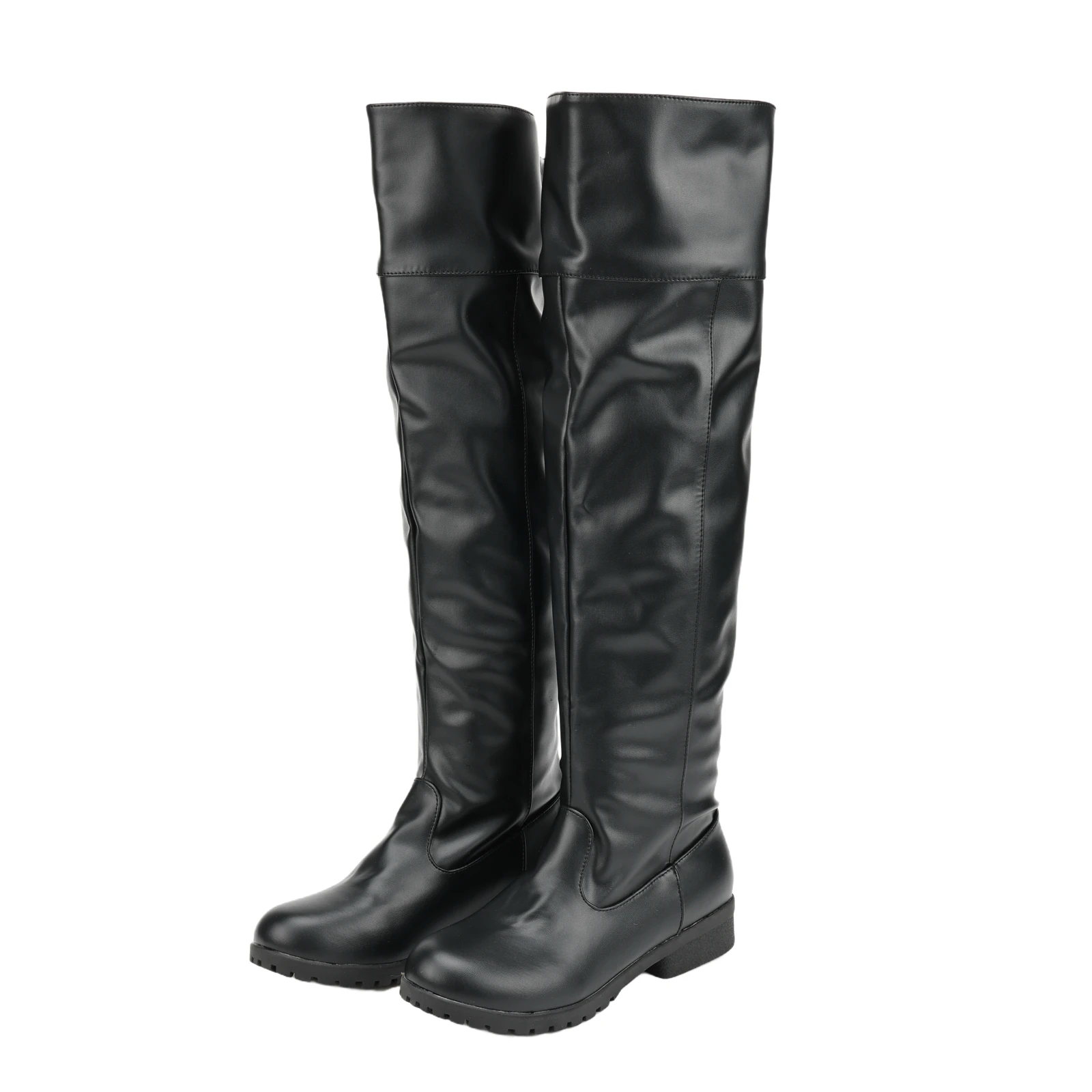 Męskie skórzane kozaki do kolan zimowe buty do tańca na stalowej rurze okrągły nosek gruba podeszwa buty jeździeckie kowbojki wsuwane