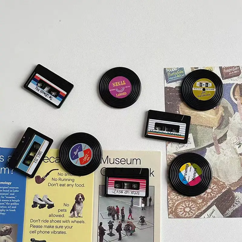 4pcs Nostalgic tape magnet set decorative magnetic tape refrigerator magnets retro magnetic tape refrigerator magnets