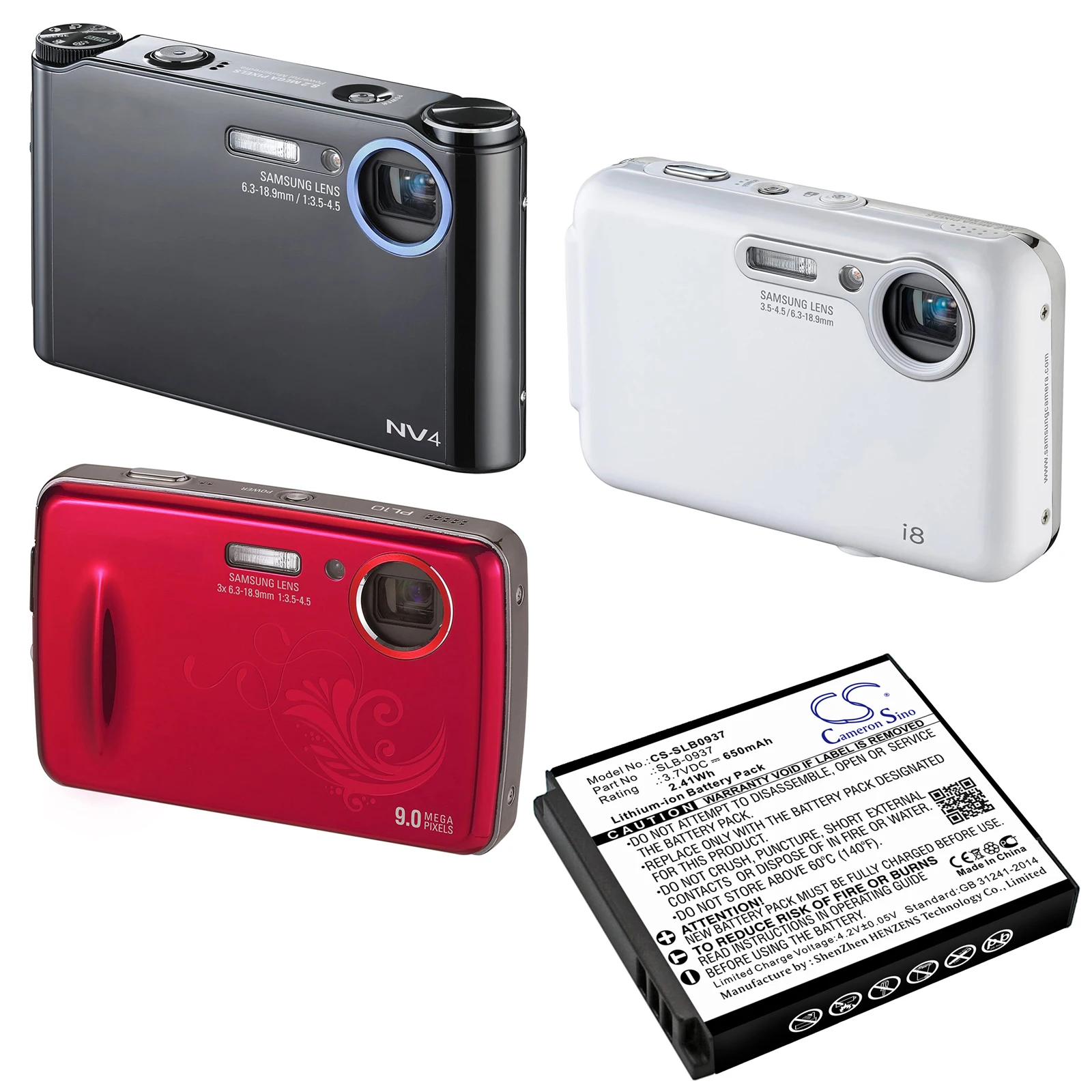 

Camera Battery For Samsung L830 NV4 PL10 NV33 L730 CL5 i8 SLB-0937