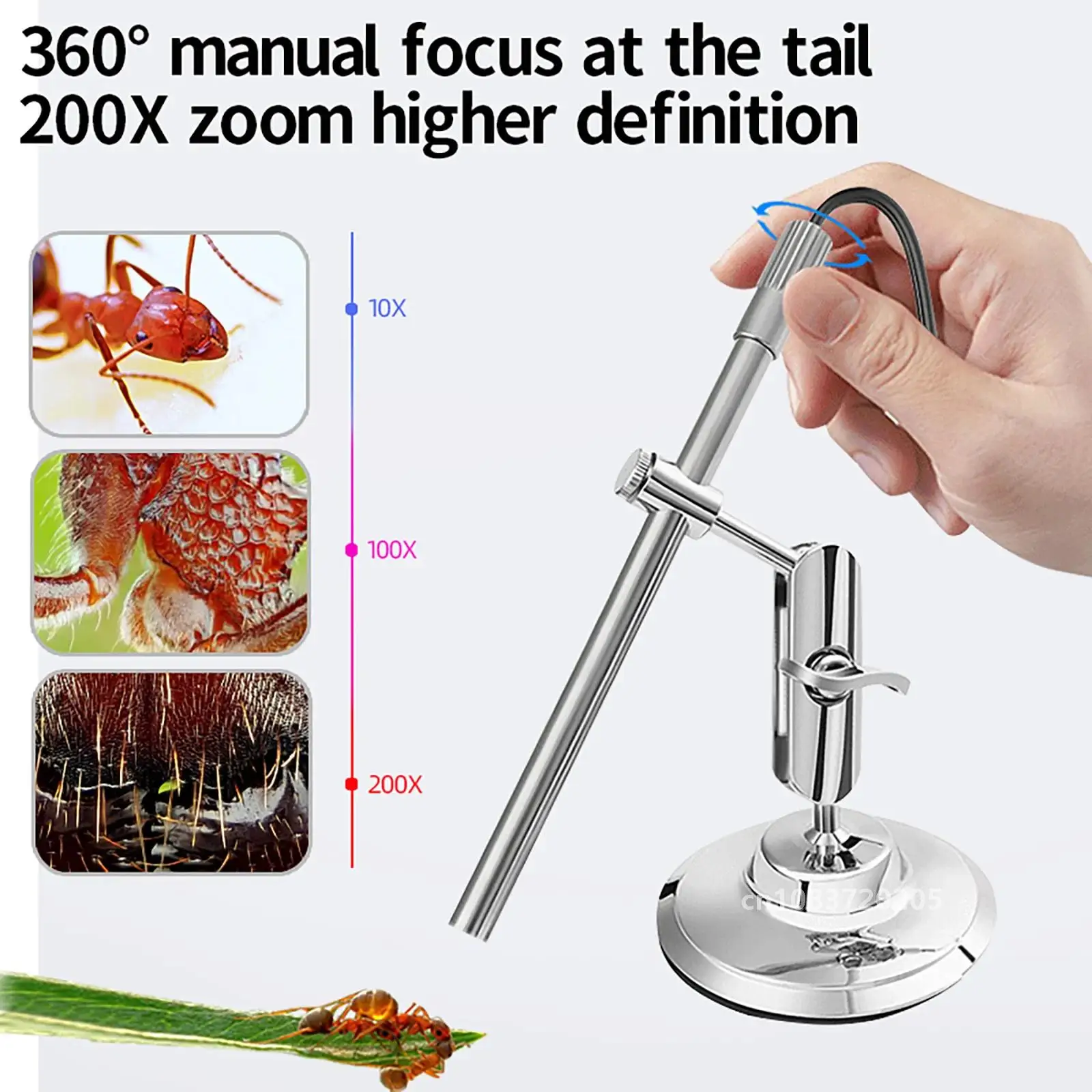 Handheld Digital Microscope Camera 1080P HD USB Inspection Camera 50x-200x Magnification Microscopes With 8 LED For TYPE- C
