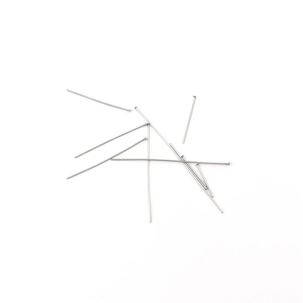 100Pcs 18-70mm Stainless Steel Flat Head Nail Pins DIY Earrings Findings Needles Bead Headpins For Jewelry Making