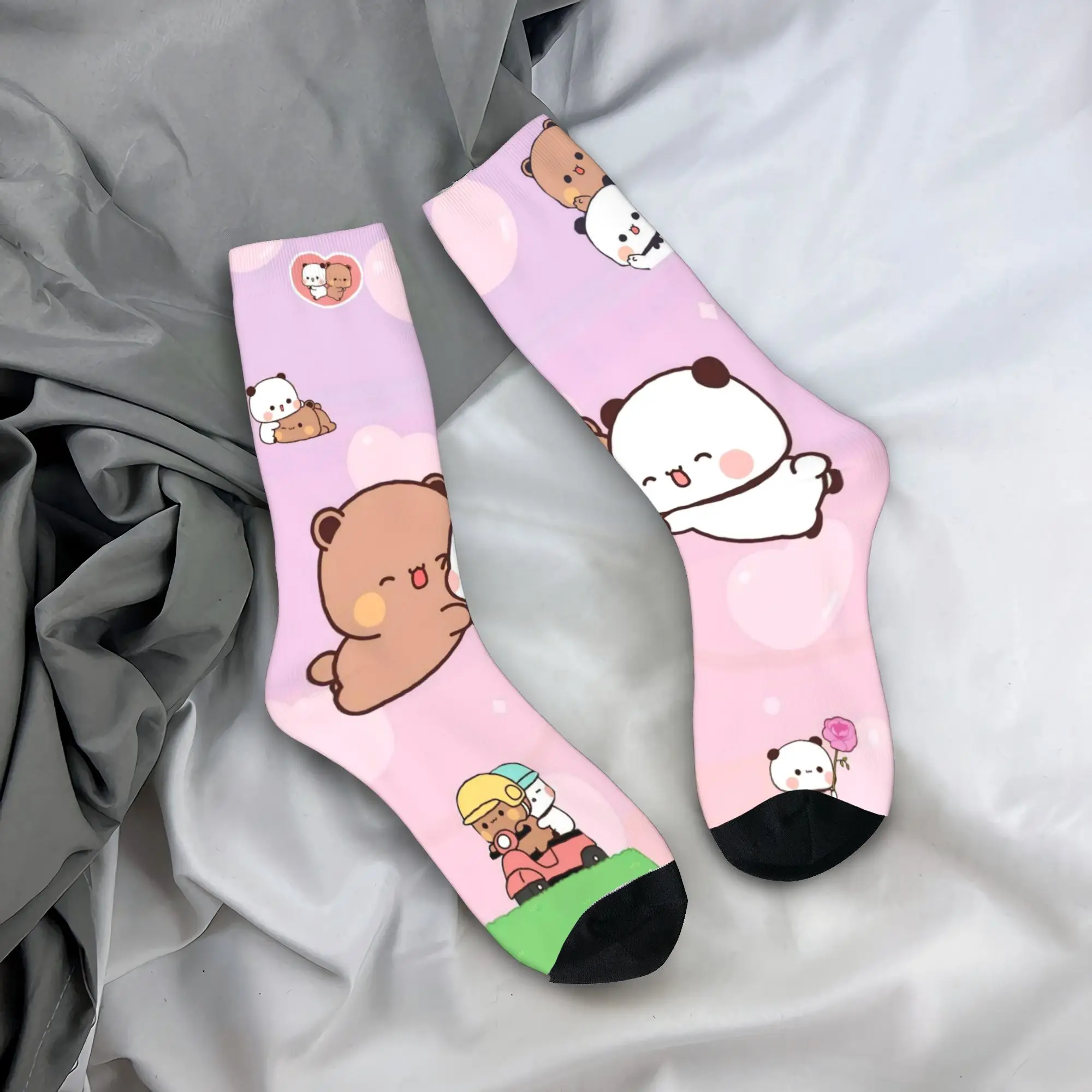 

Bear Cartoon Cute Bubu Dudu Socks Harajuku Stockings Winter Non-Slip Couple Socks Comfortable Custom Outdoor Sports Socks