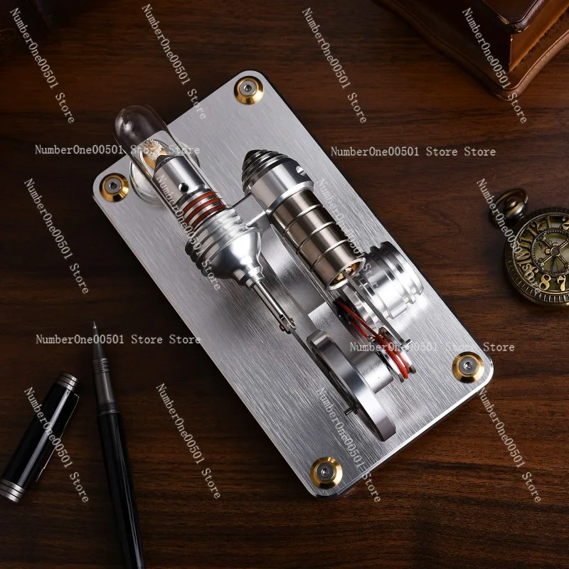 2026 New Fine Brass Piston Air Power High Precision External Combustion Engine Physical Mechanical Generator