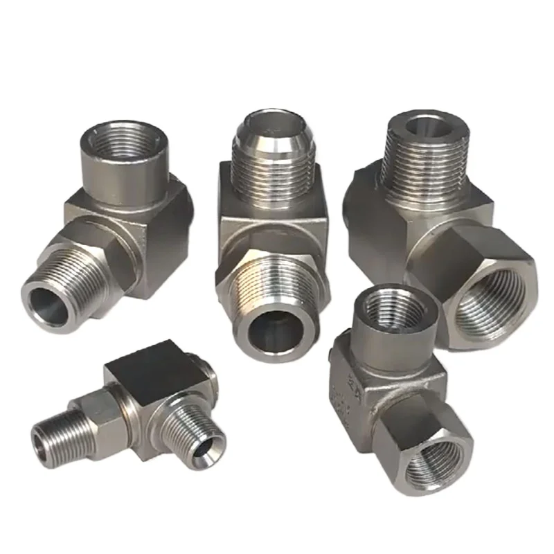 1PCS Hydraulic Rotary Joint Universal  360 Degree High Pressure   Rotating Right Angle Inch Thread