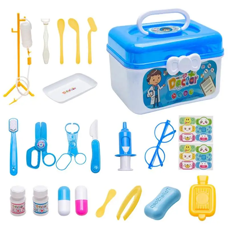 

Doctor Toy Set 23 Pcs Deluxe Pretend Play Doctor Kit Toy With Stethoscope Children's Realistic Doctor Kit Simulation Doctor Kit